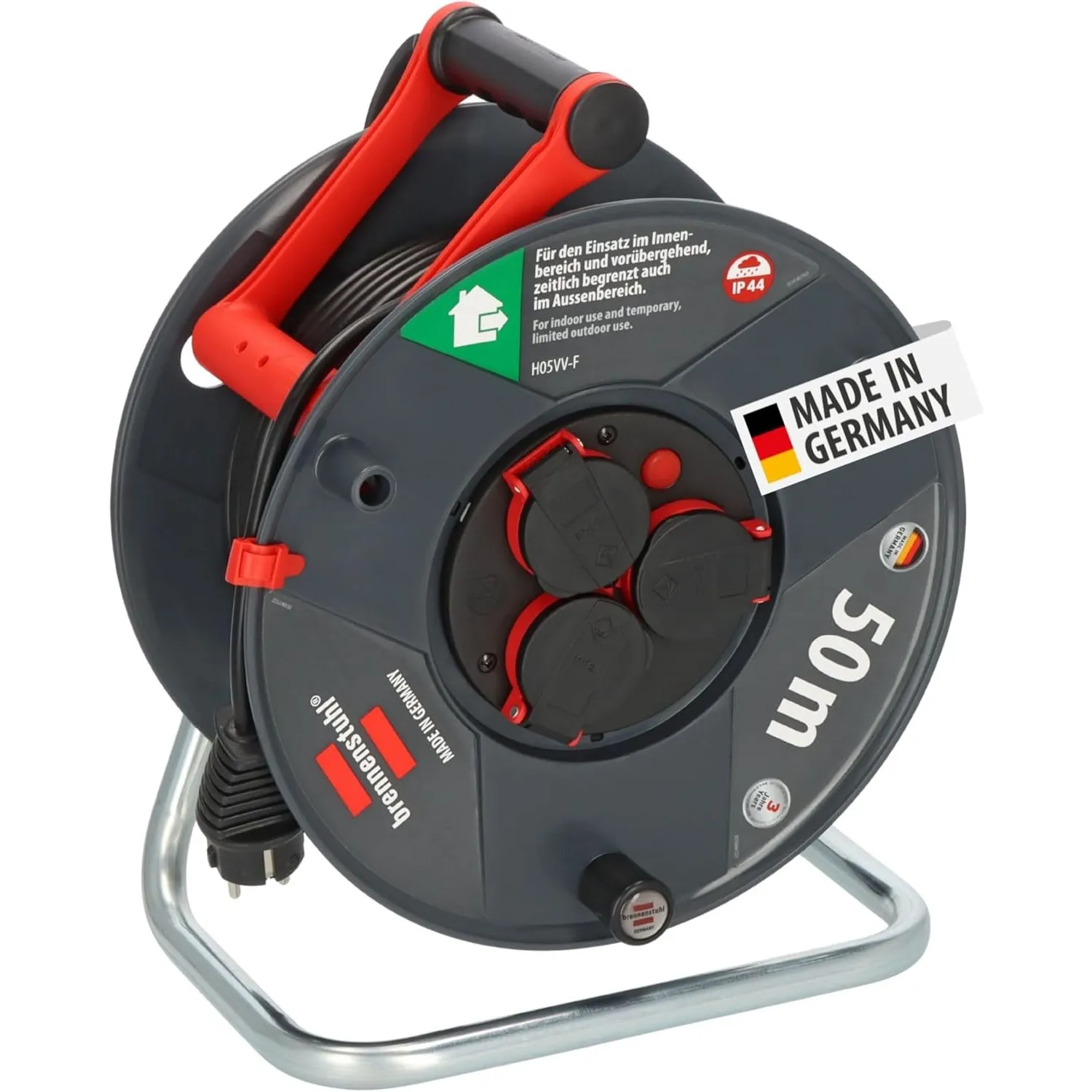 Brennenstuhl Garant V2 IP44 Kabeltrommel 50m Outdoor, Kabel: H05VV-F3G1,5