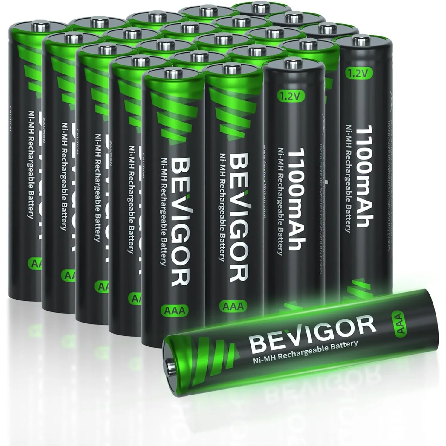 BEVIGOR AAA Akkubatterien, Akku hohe Kapazität AAA NiMH wiederaufladbare Batterien, 24 Stück, vorgeladen
