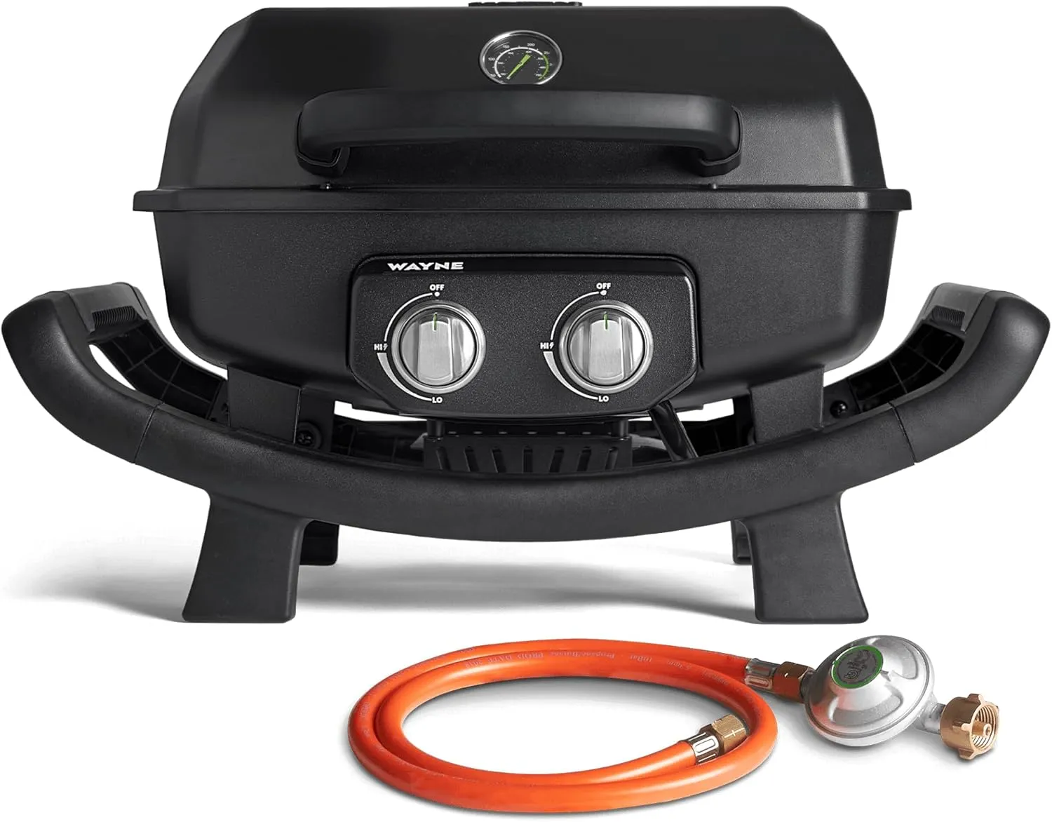 BURNHARD® 2-Brenner Gasgrill WAYNE 4,4 kW – Tragbarer Balkongrill - Tischgasgrill klein mit Aludruckguss Brennkammer in…