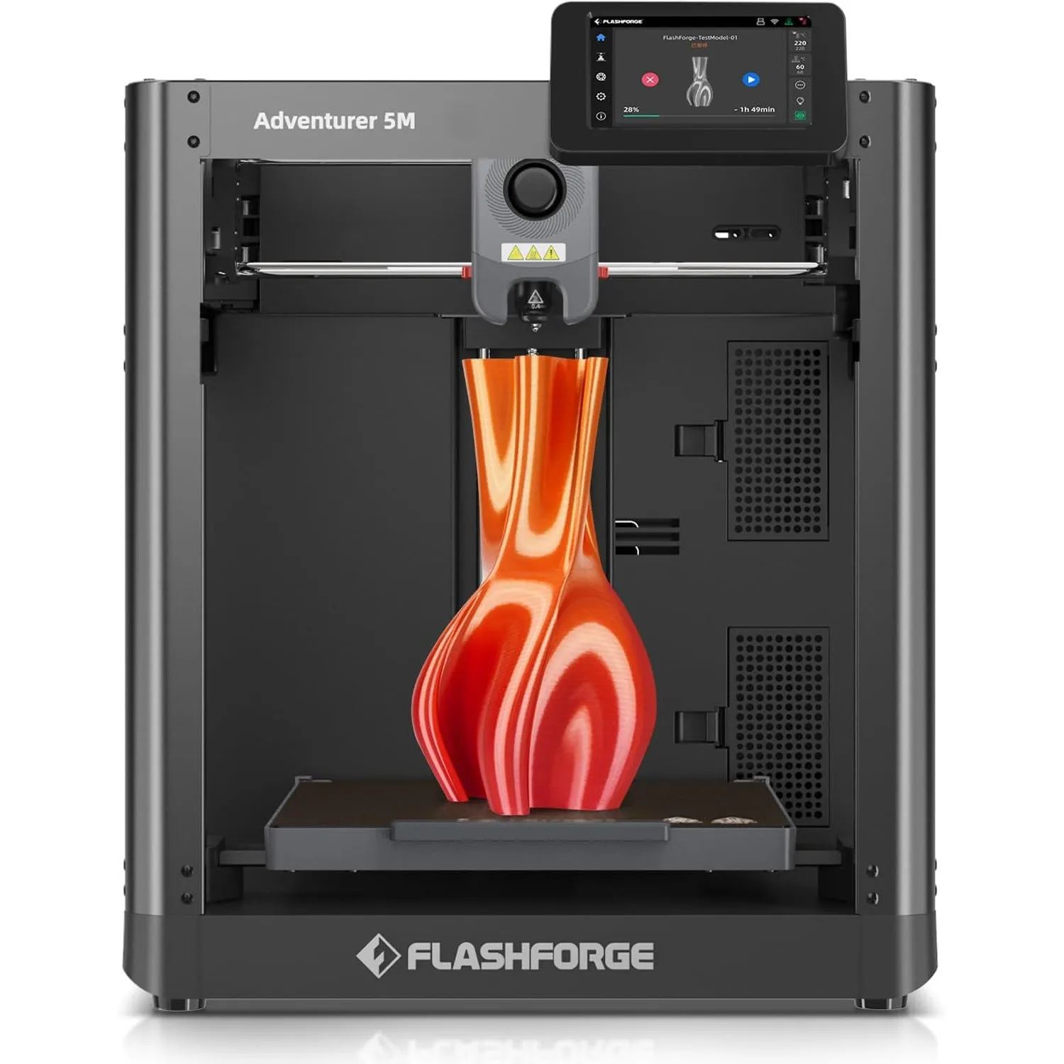 FLASHFORGE Adventurer 5M 3D Drucker, Voll Auto-Kalibrierungsdruck mit 1-klick Max 600mm/s Geschwindigkeit, Vollmetall-C…