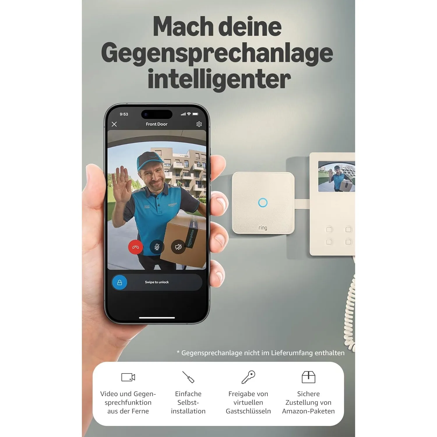 Ring Intercom Video (neueste Generation) | Mach deine Gegensprechanlage intelligenter | Video-Streaming, virtuelle Schl…
