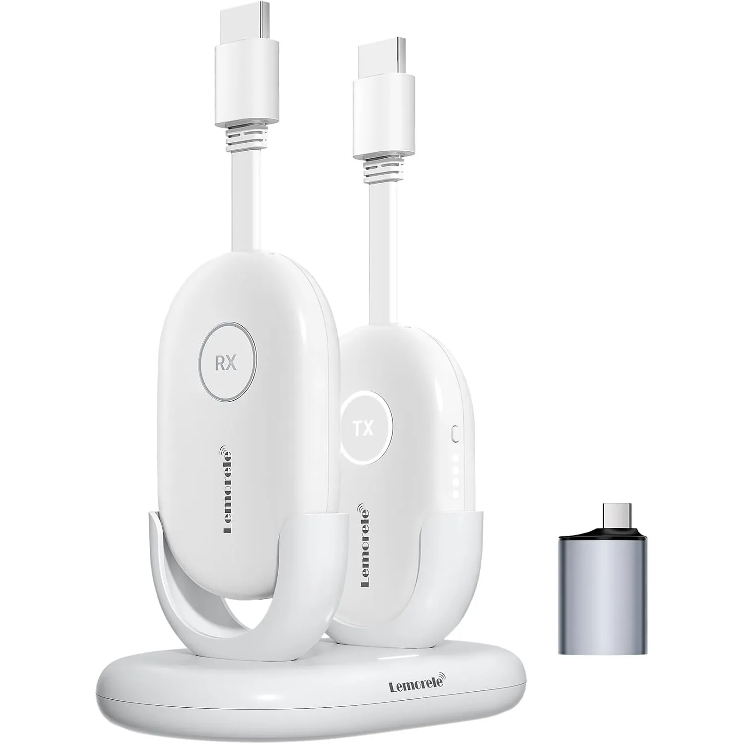 Lemorele Wireless HDMI Set mit 2000mAh Akku, USB-C Adapter, bis 8TX an 1RX