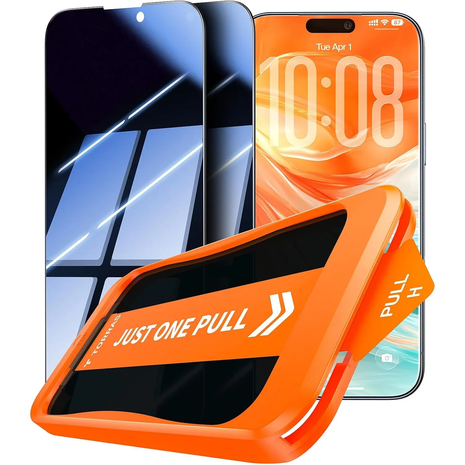 TORRAS für iPhone 16 Pro Max für Panzerglas Sichtschutz [Full Screen] Privacy Schutzfolie iPhone 16 Pro Max Dauerhaft 9…