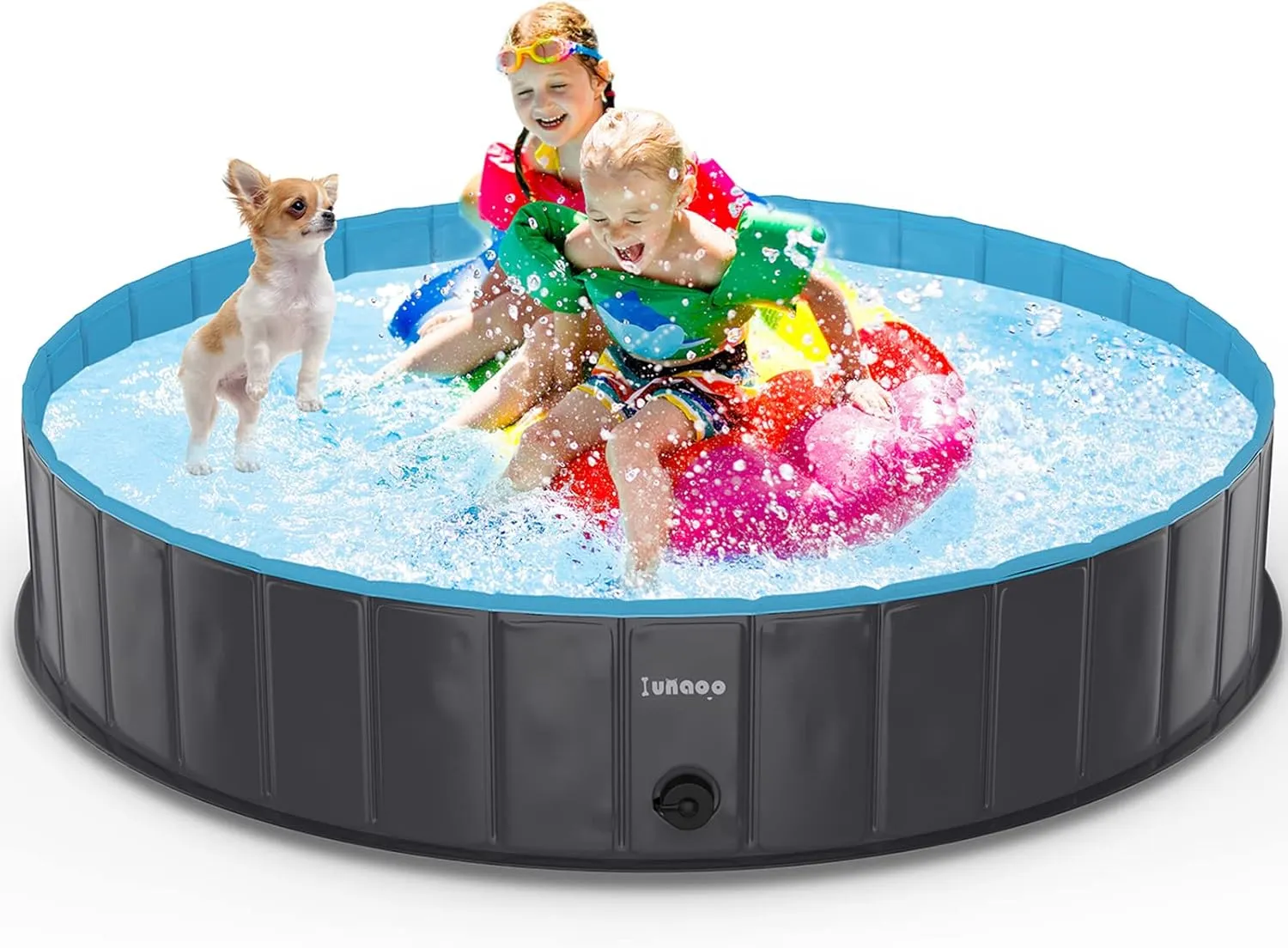 Hundepool fur Große Hunde, Faltbare Schwimmbecken Hund Planschbecken Dog Pool, Tragbar PVC Hundebadewanne Hundeschwimmb…