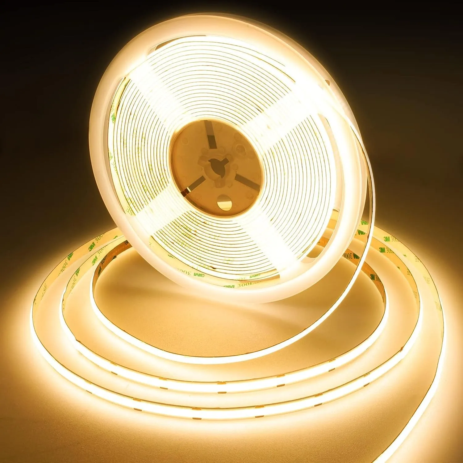 COB LED Streifen 15m Warmweiß, 384 LEDs/m, 24V, 9w/m, CRI 92+, 10mm Breit, Hell LED Streifen ohne Netzteil für Schlafzi…
