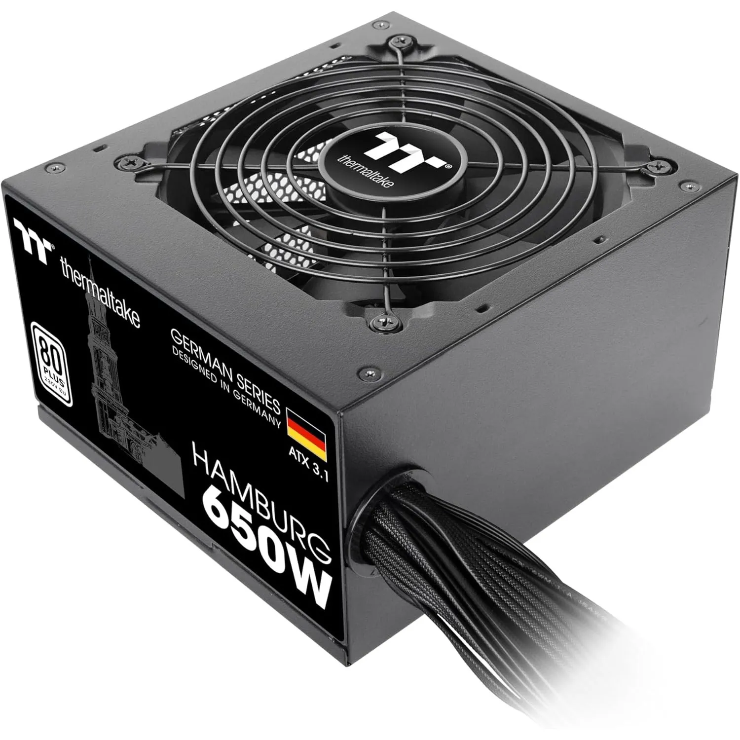 Thermaltake Hamburg 650W Netzteil | ATX 3.1 | PCIe 5.1 | 80Plus Weiß Zertifiziert | geräuscharmer Betrieb | German Seri…