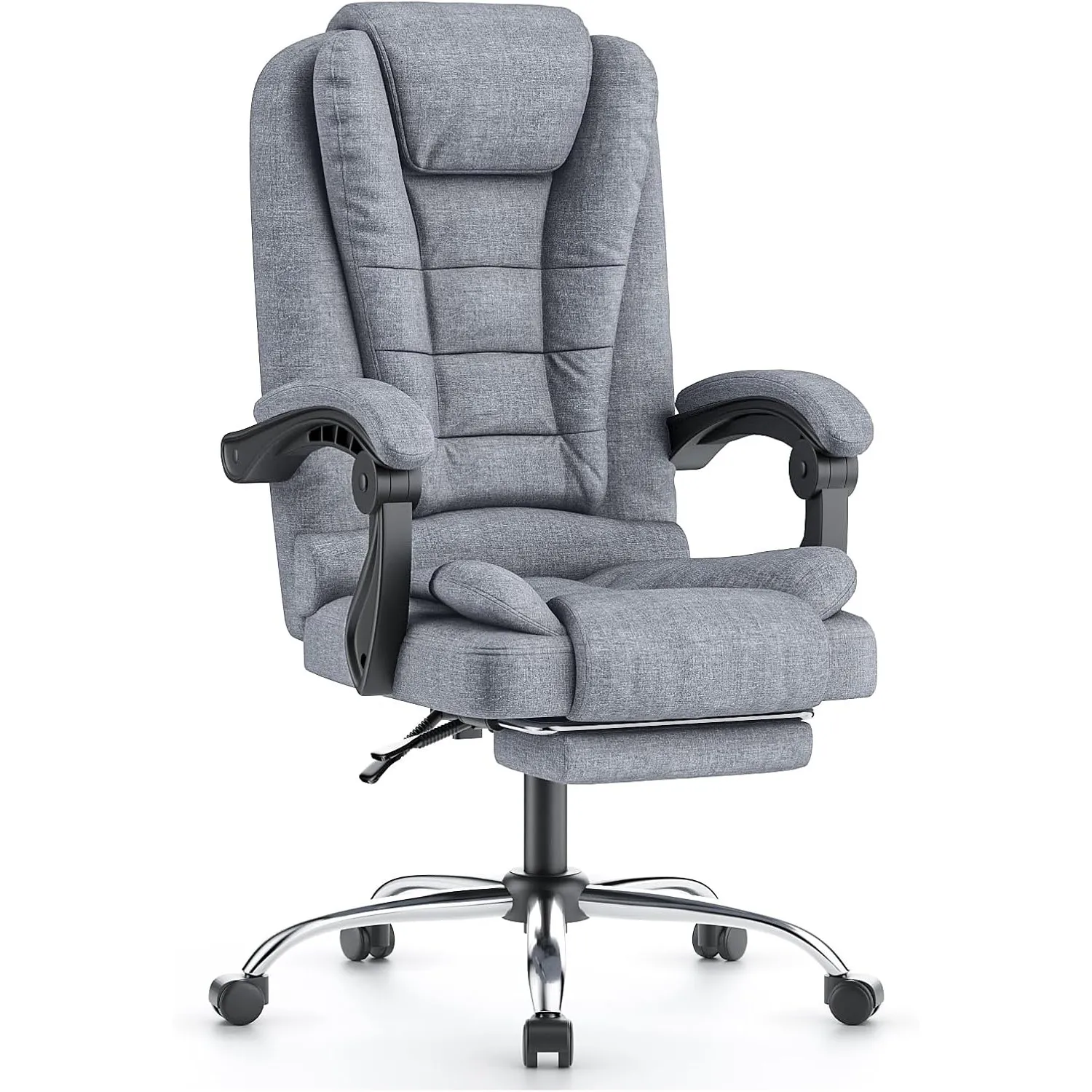 rattantree Bürostuhl Mit Fußstütze, Ergonomischer Schreibtischstuhl, PC Computerstuhl mit Gepolsterter Armlehne und Nei…