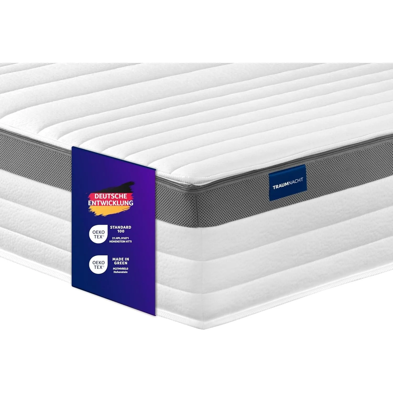 Traumnacht Premium 500er Tonnentaschenfederkernmatratze H4 90x200 cm