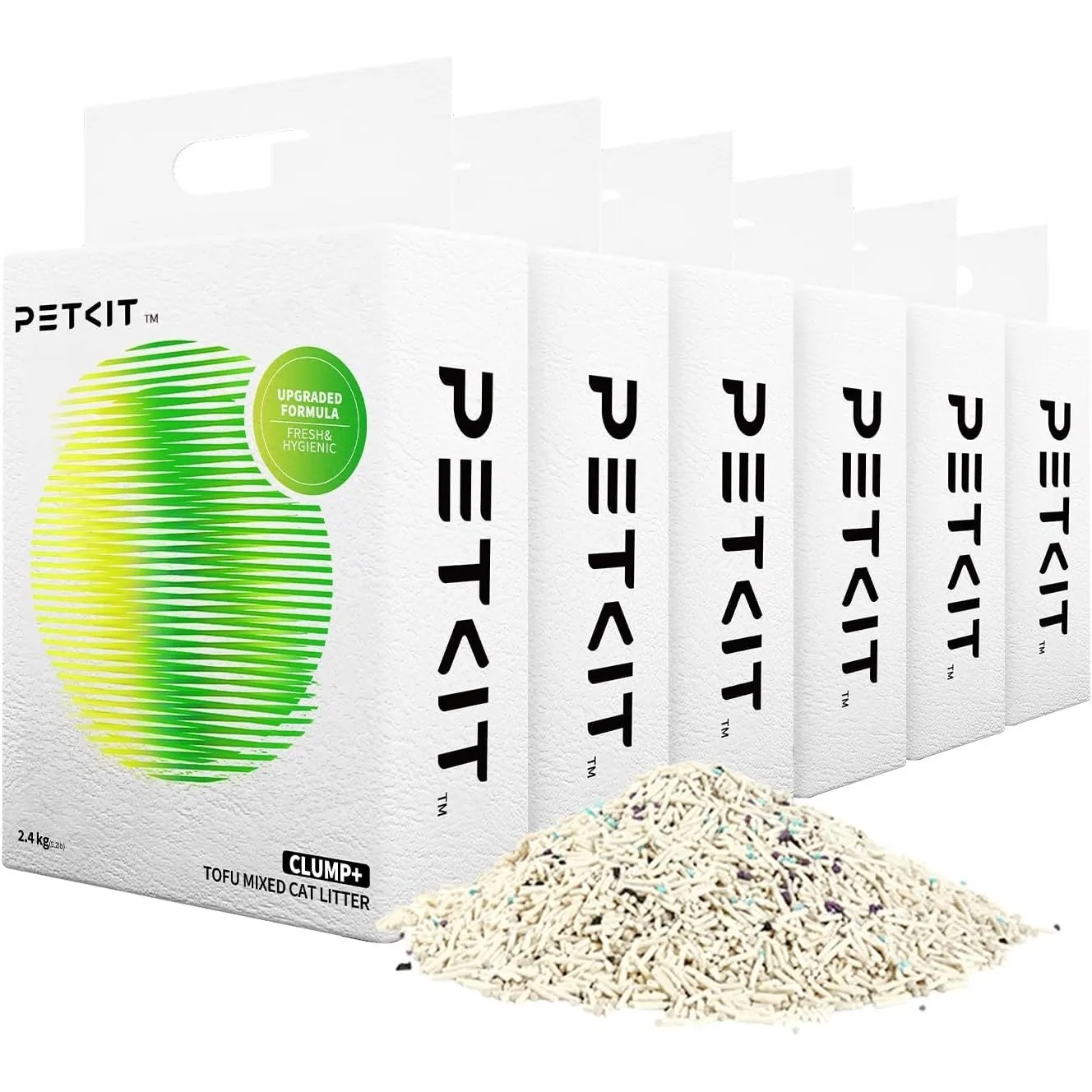 PETKIT 5 in 1 Gemischtes Katzenstreu, 14.4kg,Klumpstreu für Katzen,Spülbar, Geruchsfrei, Aktivkohle, Extrem Saugfähig u…
