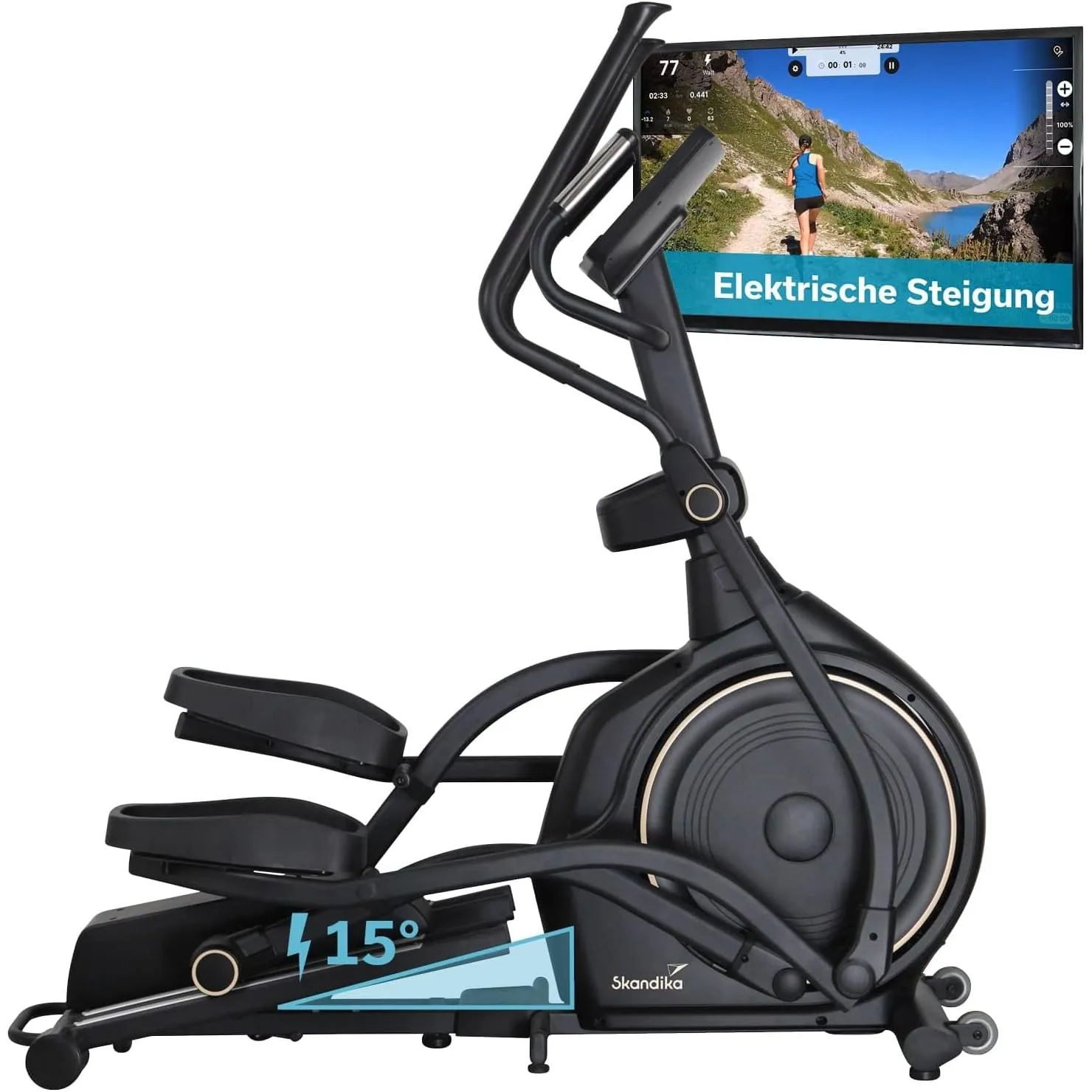 Skandika Crosstrainer Carbon P26-S/P30-S | Ellipsentrainer für zuhause, mit Steigung, bis 150 kg, 32 Widerstandsstufen,…