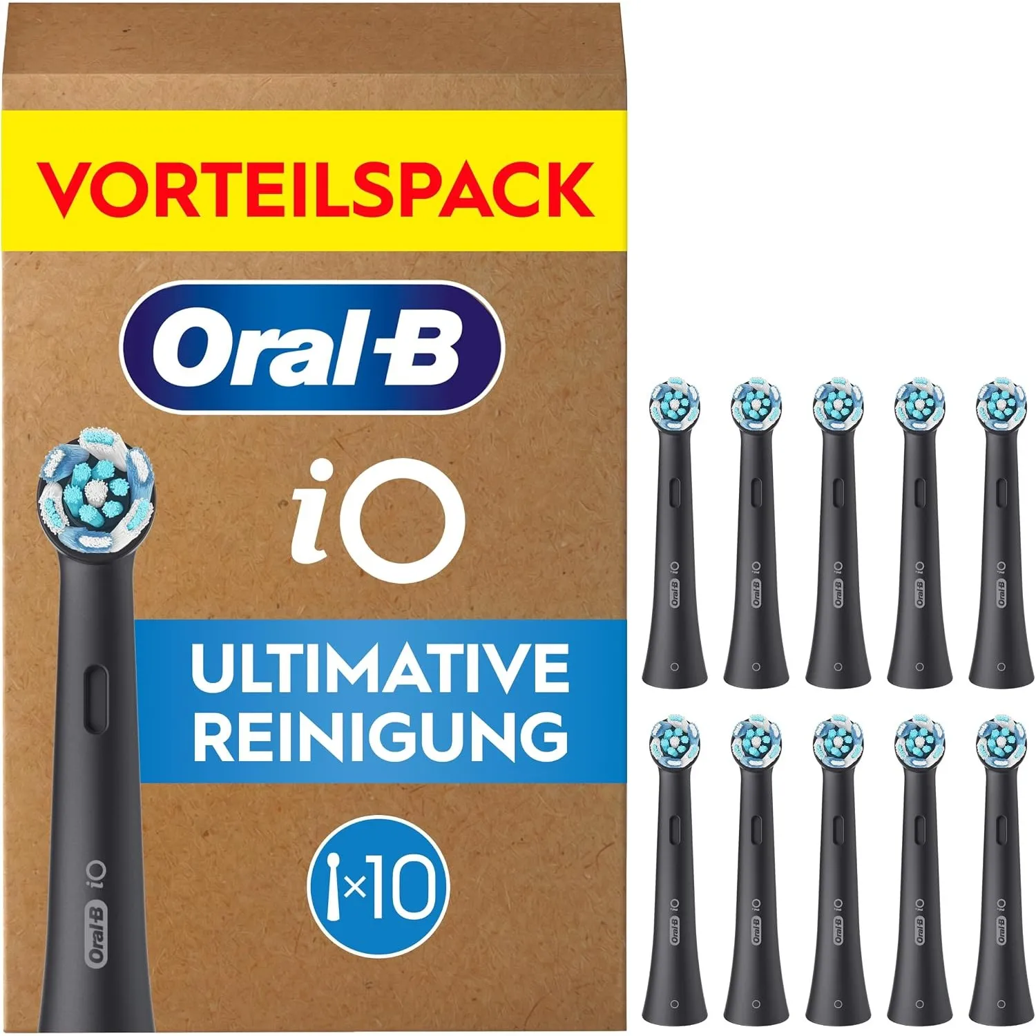 Oral-B iO Aufsteckbürsten Ultimative Reinigung, Schwarz, 10 Stück