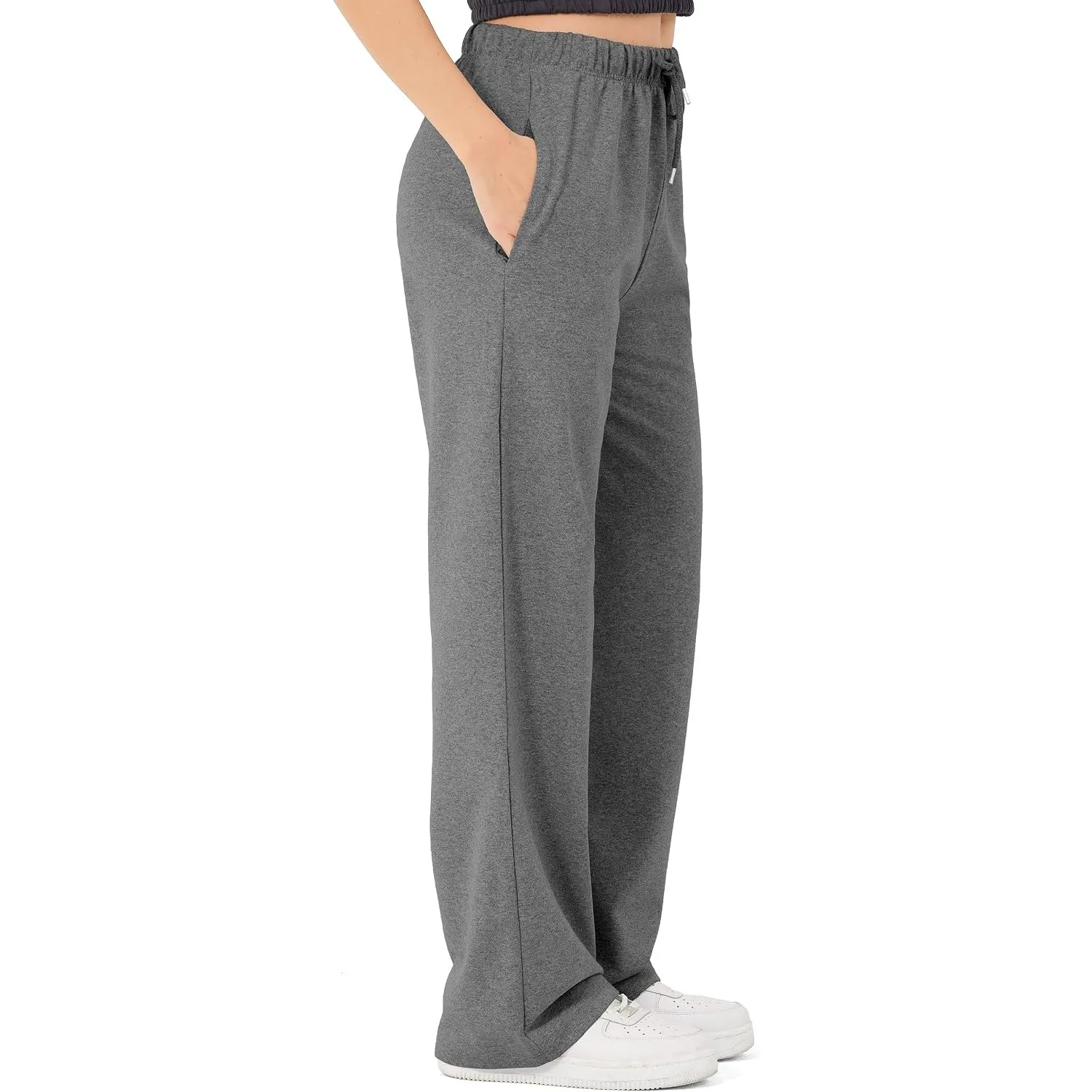 ROSS CAMP Jogginghose Damen - Baumwolle Sporthose Lang Hose Weites Bein