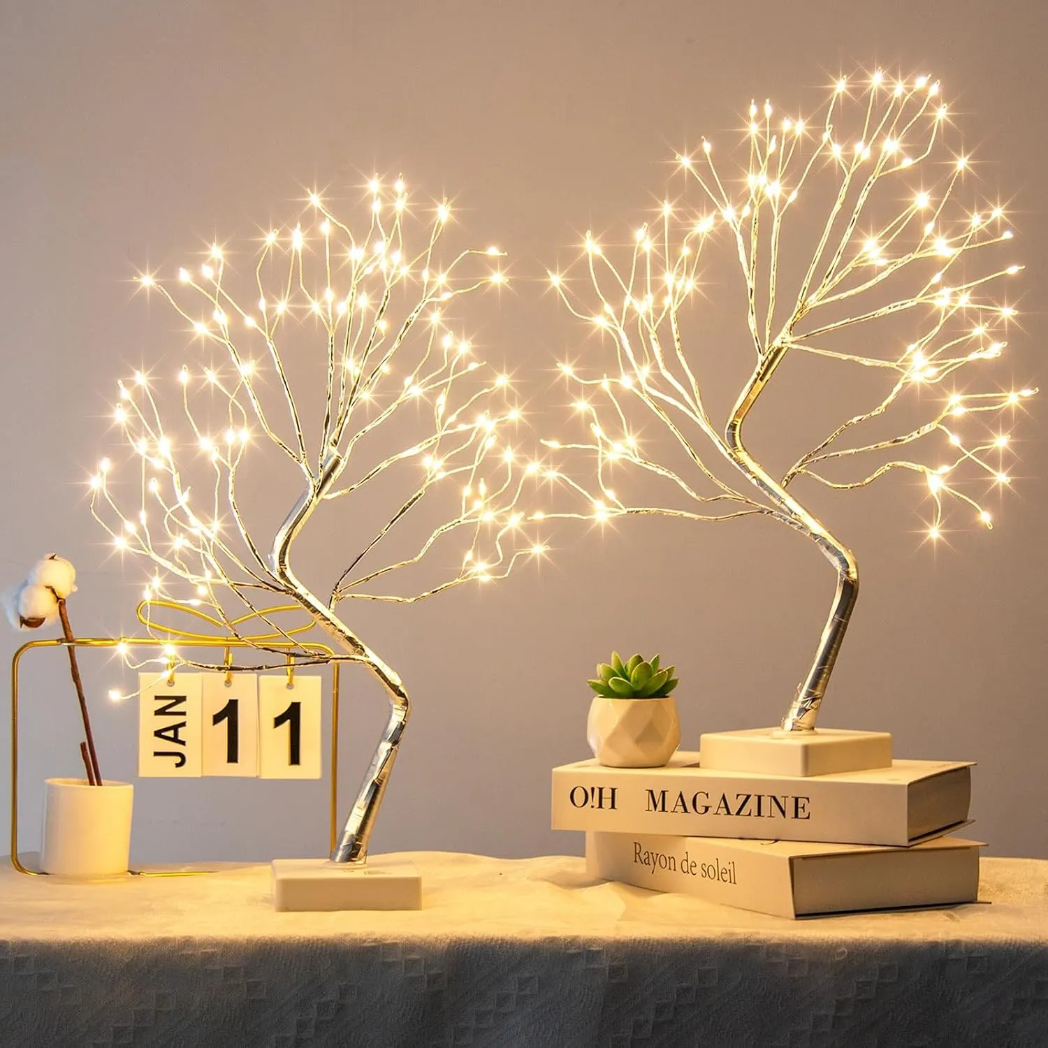 2er Pack Lichterbaum mit 108 Warmweißen LEDs USB/Batteriebetriebene Weihnachtsdeko mit 8 Lichtmodi und Timer Beleuchtet…