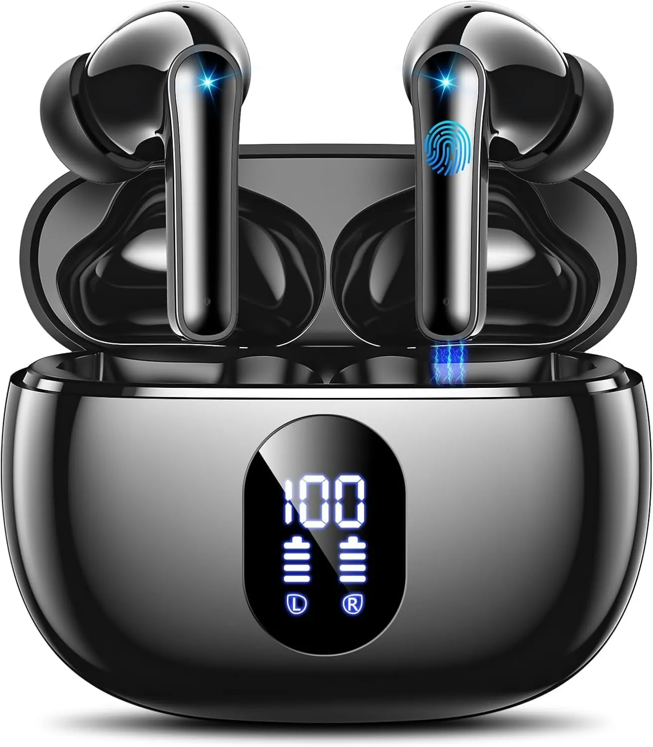 ZZU 2026 Bluetooth Kopfhörer Kabellos Bluetooth 5.4, in Ear Kopfhörer Bluetooth mit 4 ENC Mikrofon, LED Anzeige & 48 St…