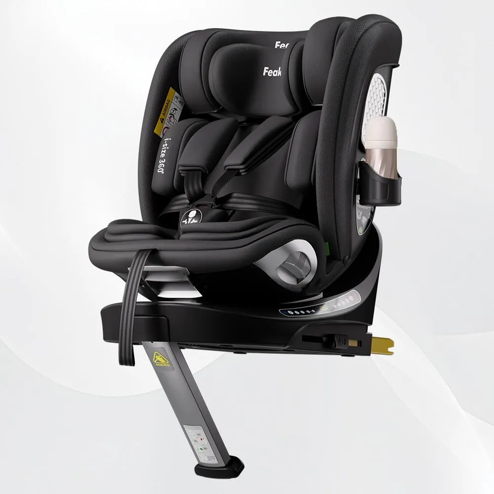 Kindersitz Reboarder 360 Drehbar mit Isofix - 0–12 Jahre (40–150 cm）i-Size Kindersitz Auto,FWF und RWF,Verstellbare Kop…