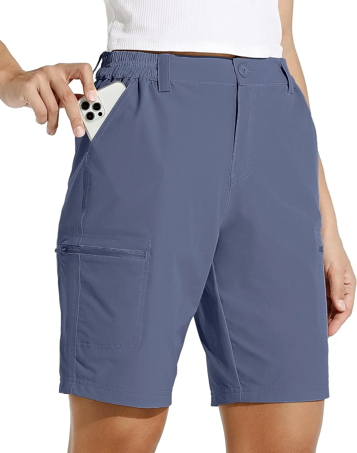 WILLIT Women's Shorts, Hiking Shorts, Summer Cargo Trousers, Cycling Shorts, Stretch Sports Trousers, Golf Shorts, Quic…