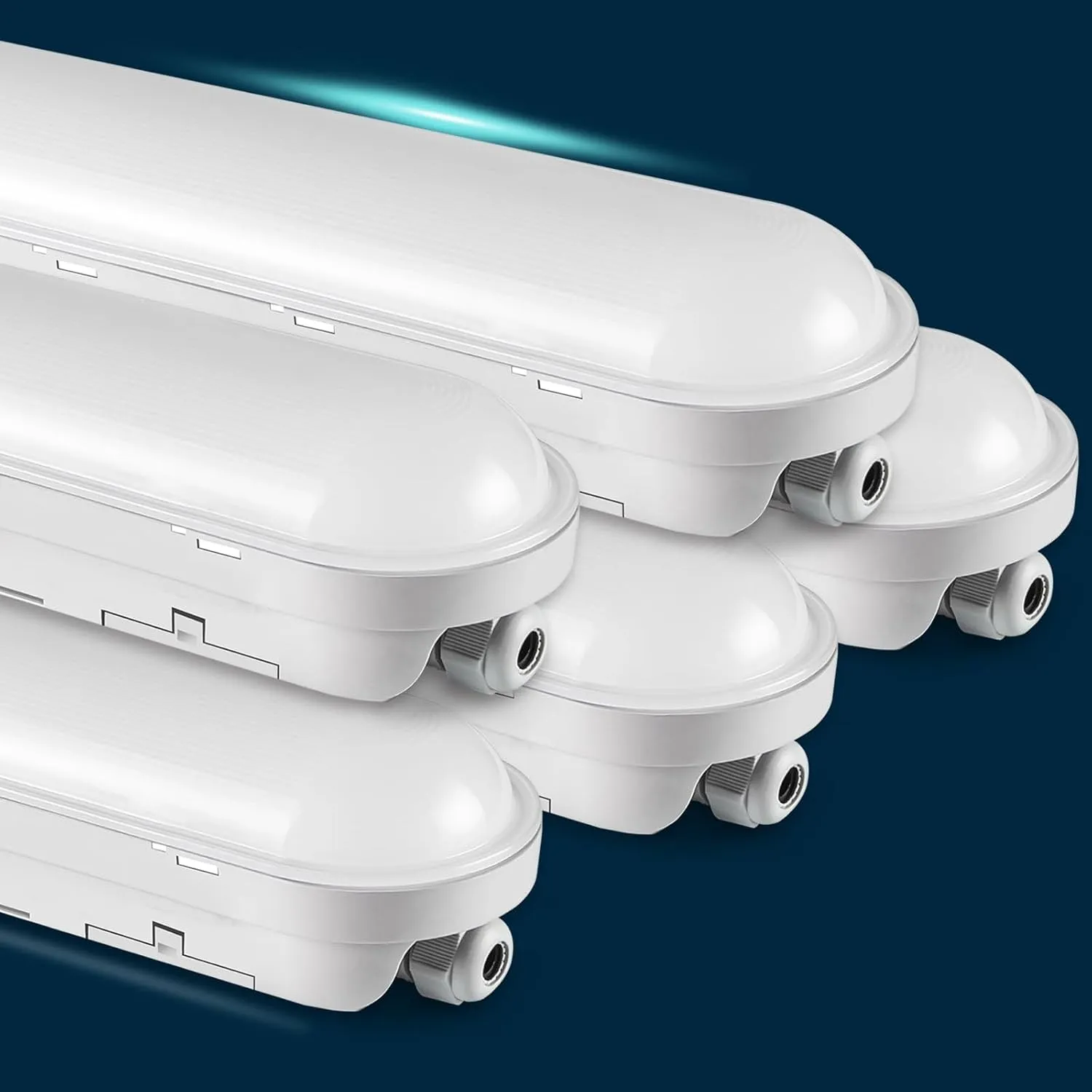 buling 5 Stück Feuchtraumleuchte LED 120CM, 36W 4500LM Lampe Röhre, Verknüpfbar Wannenleuchte IP65 Wasserfest Leuchtsto…
