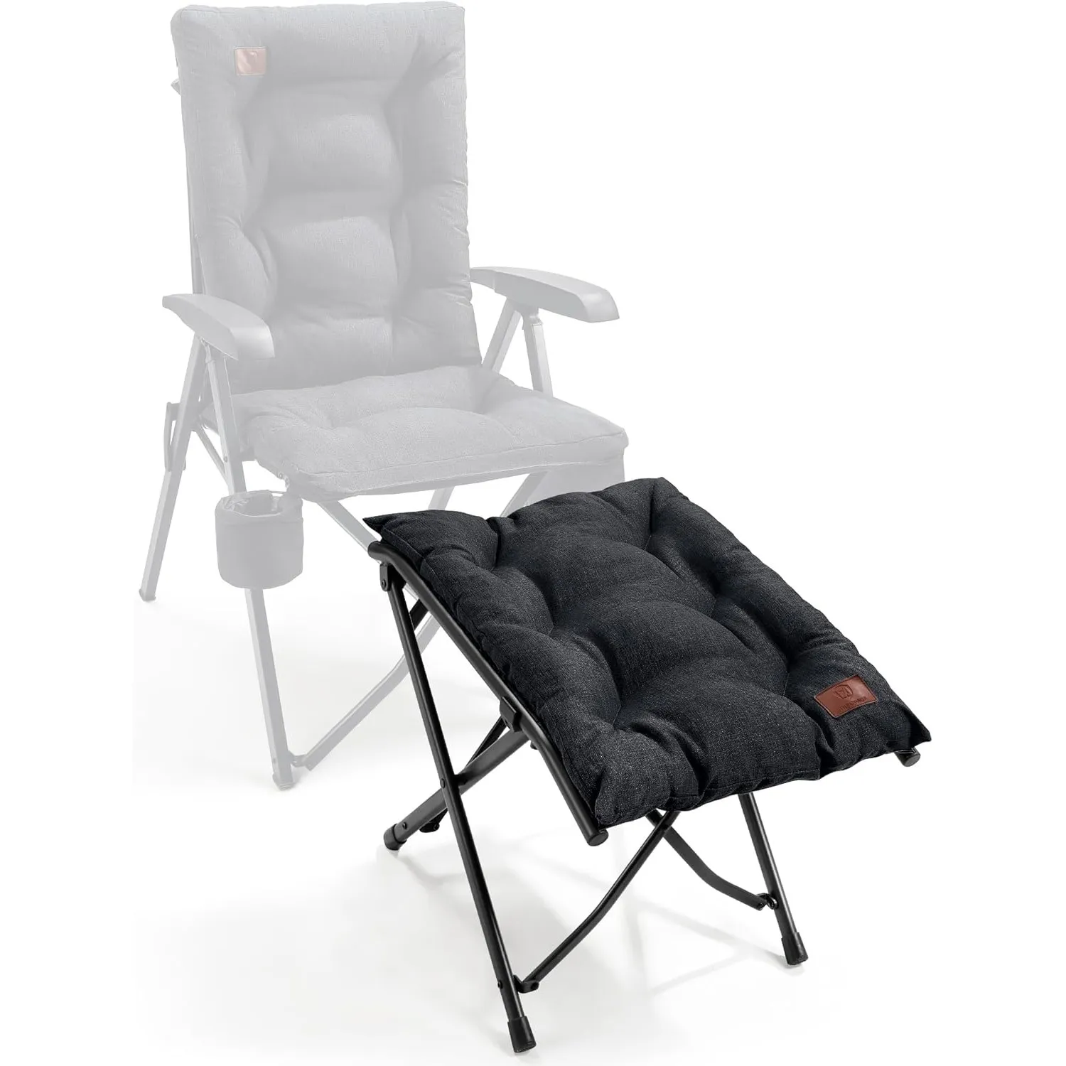 EVER ADVANCED Fußhocker Fußablage Faltbar Klapphocker mit Höhe von 47cm Klappbarer Hocker Gepolstert Fußstütze für Sess…