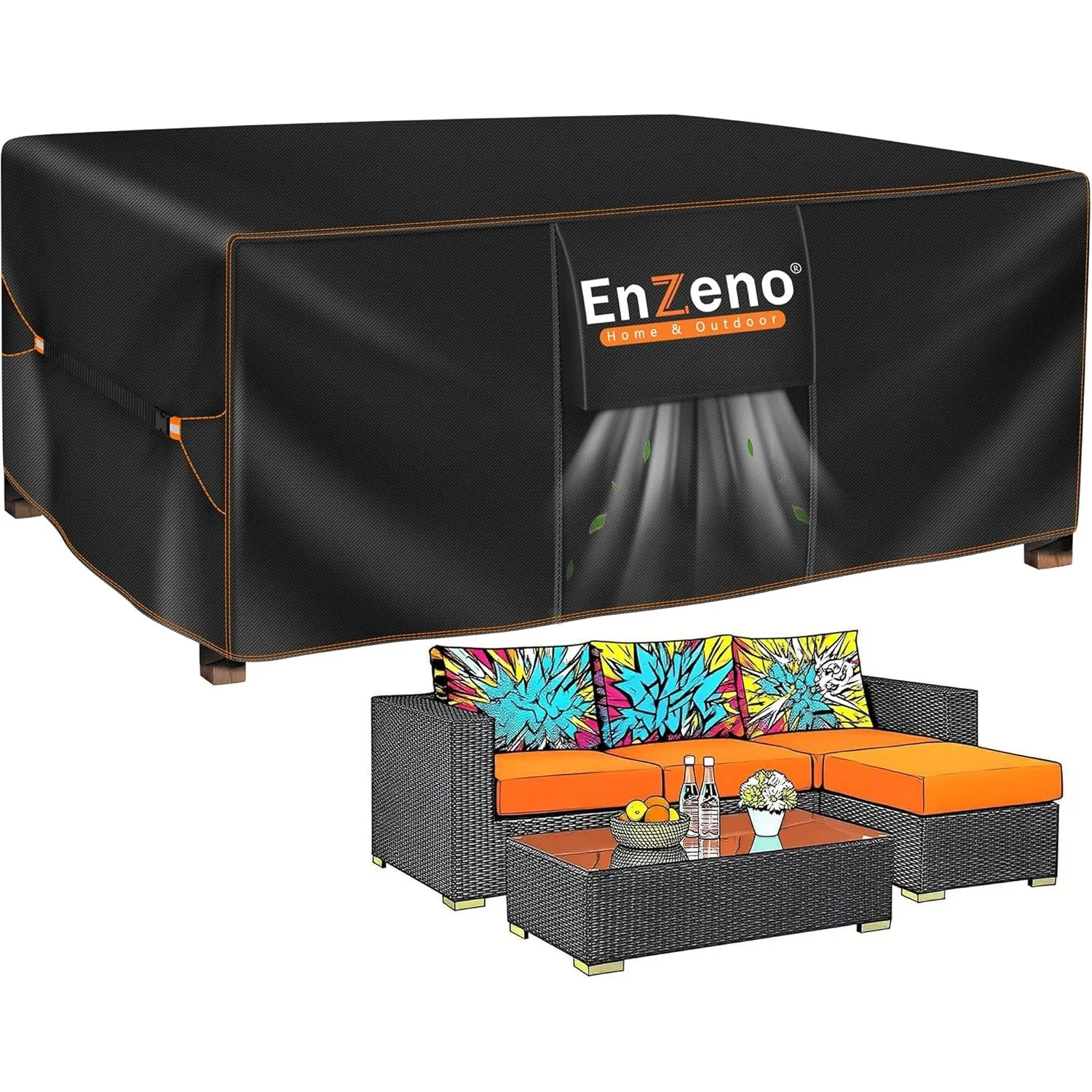 Enzeno Abdeckung Gartenmöbel Winterfest,Abdeckplane für Gartentisch Lounge