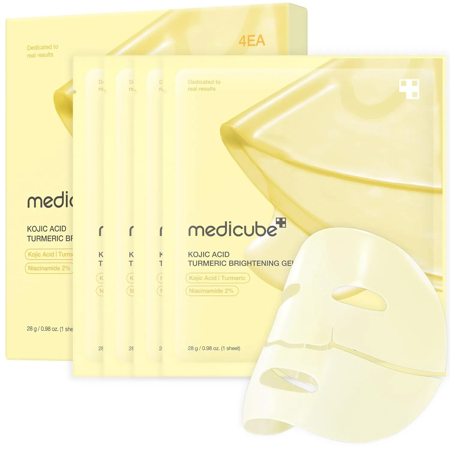 medicube Jelly Gel Maske mit Kojisäure und Kurkuma 4 Stück | Übernacht-Gelmaske, Feuchtigkeit, Elastizitätspflege, Stra…