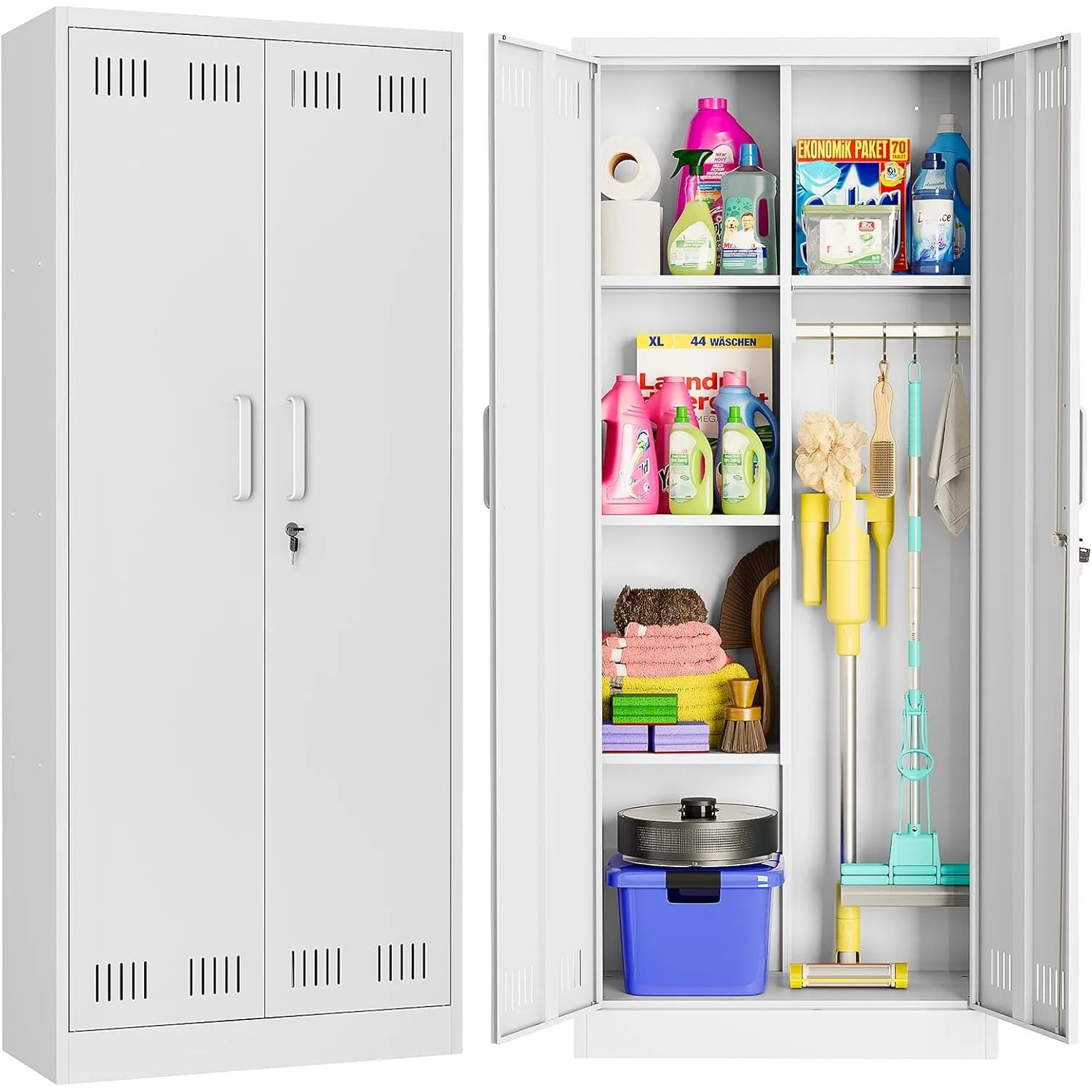 Sightlife Besenschrank Mehrzweckschrank Staubsaugerschrank Putzmittelschrank Putzschrank Haushaltsschrank Stauraumschra…
