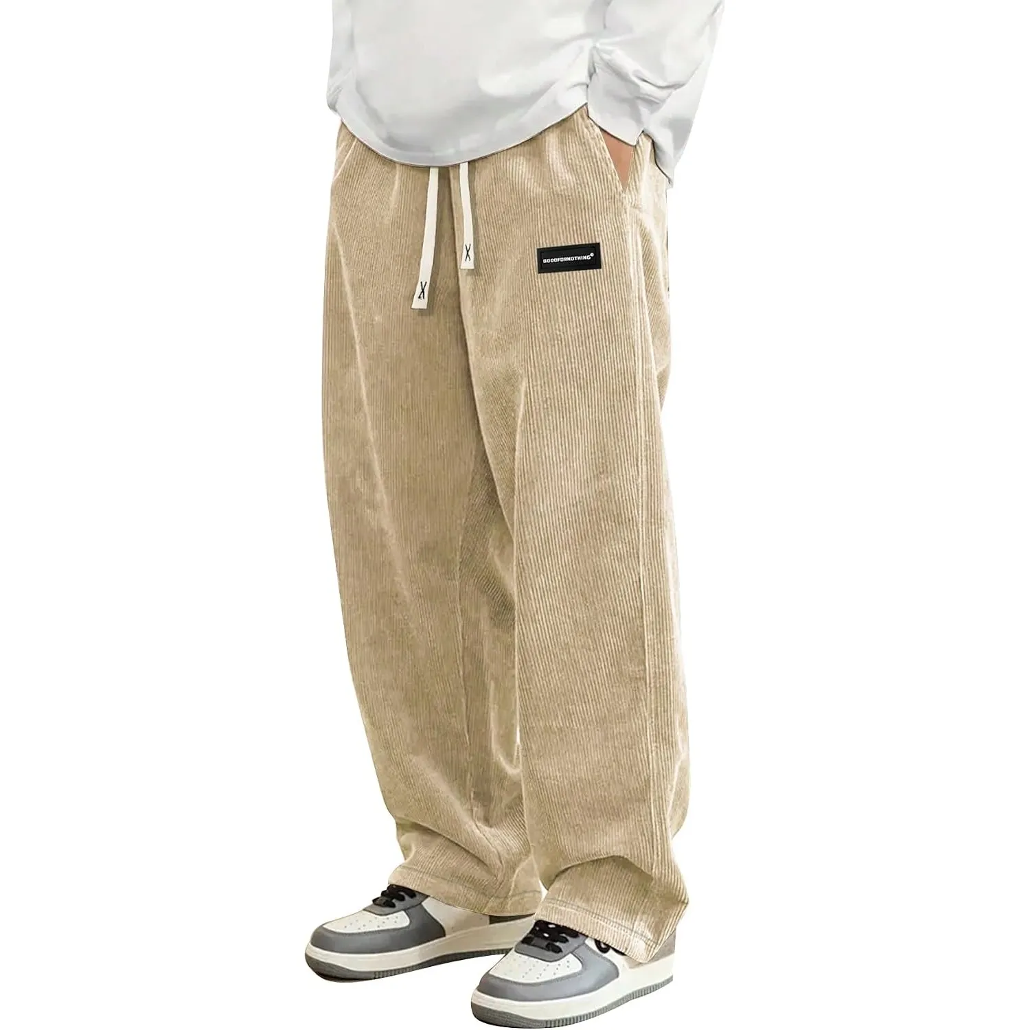 Hosen herren,lässige Hose,gerade geschnitten,elastischer Bund, Kordelzug