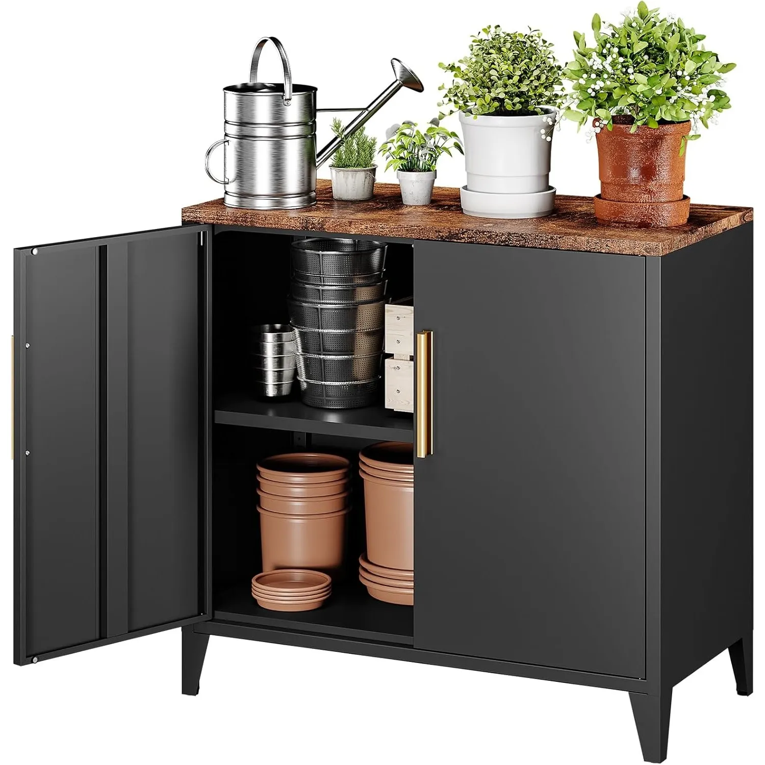 Sightlife Metallschrank Aufbewahrungsschrank Metall kommode Sideboard Küchenschrank Balkonschrank Beistellschrank Garte…