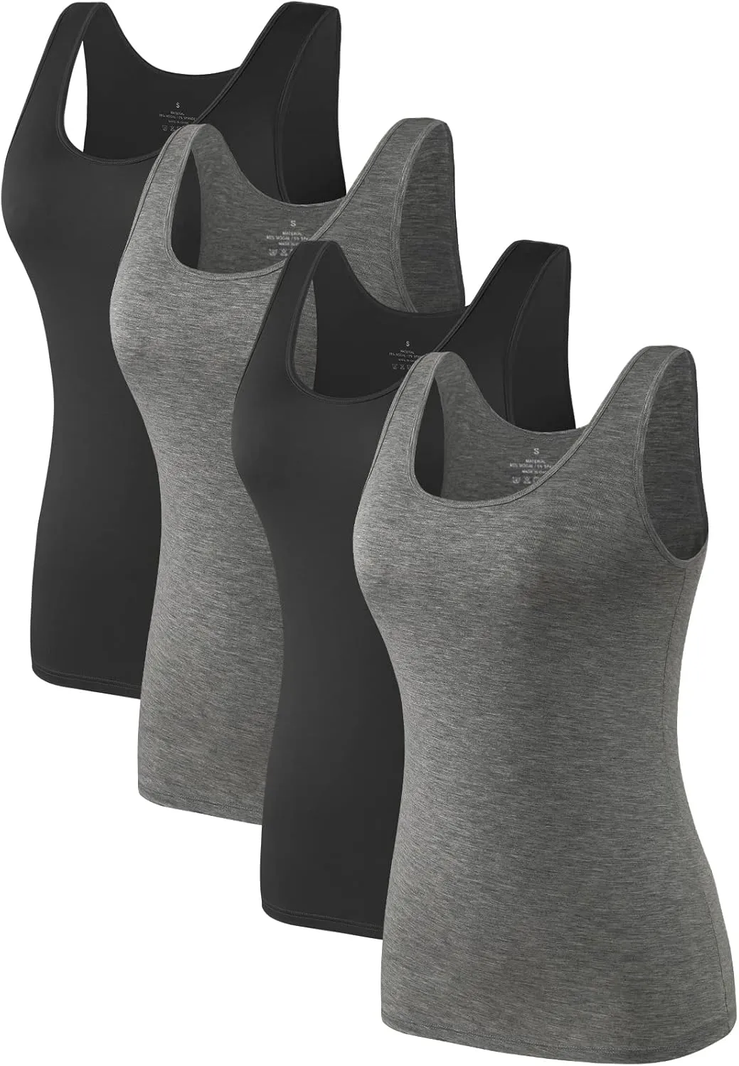4pcs Tank Tops for Women Sleeveless Undershirt Layering Tanks