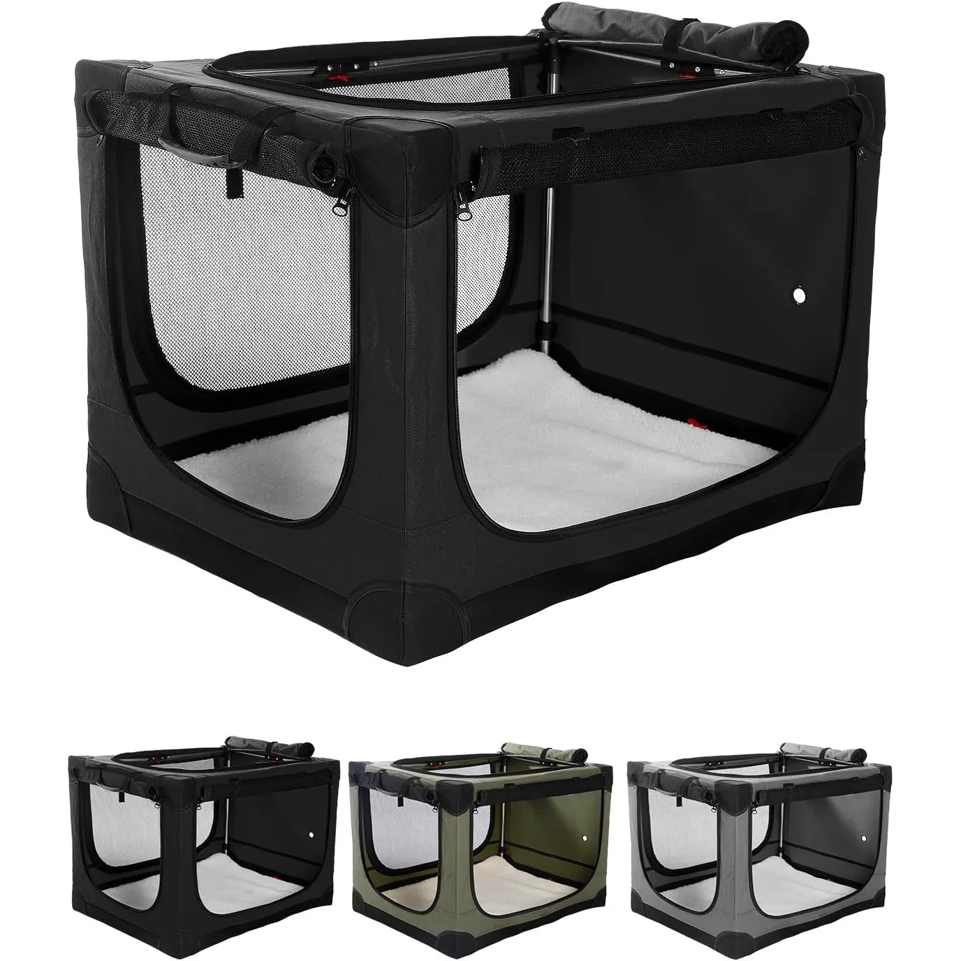 derimkcoa 83 * 64 * 64CM Hundebox faltbar, Hundetransportbox Auto für mittelgroße bis große Hunde bis 27 kg, tragbare S…