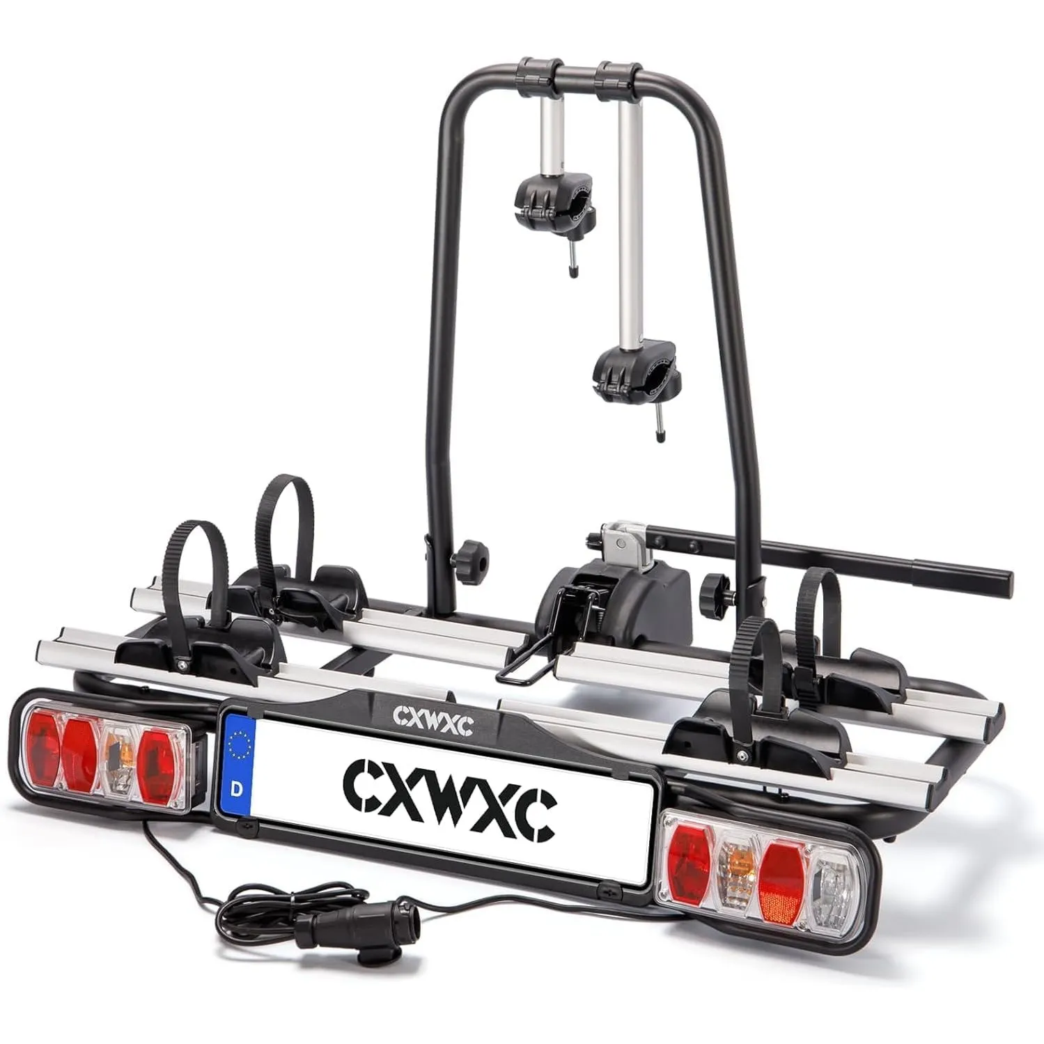 CXWXC Fahrradträger für Anhängerkupplung 2 Fahrräder e-Bike 60kg,Auto Fahrradträger Anhängerkupplung mit Rücklicht und …