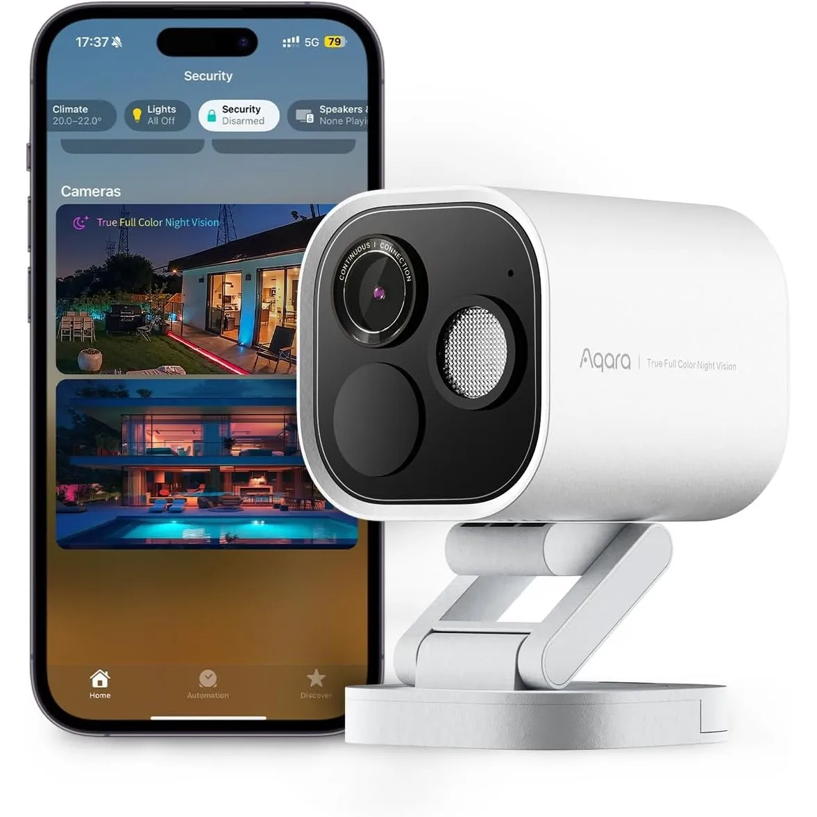 Aqara Überwachungskamera Aussen G5 Pro, 4MP Echtfarbe Nachtsicht, Weiß | HomeKit Secure Video,Kamera-Hub, 2,4/5GHz WLAN…