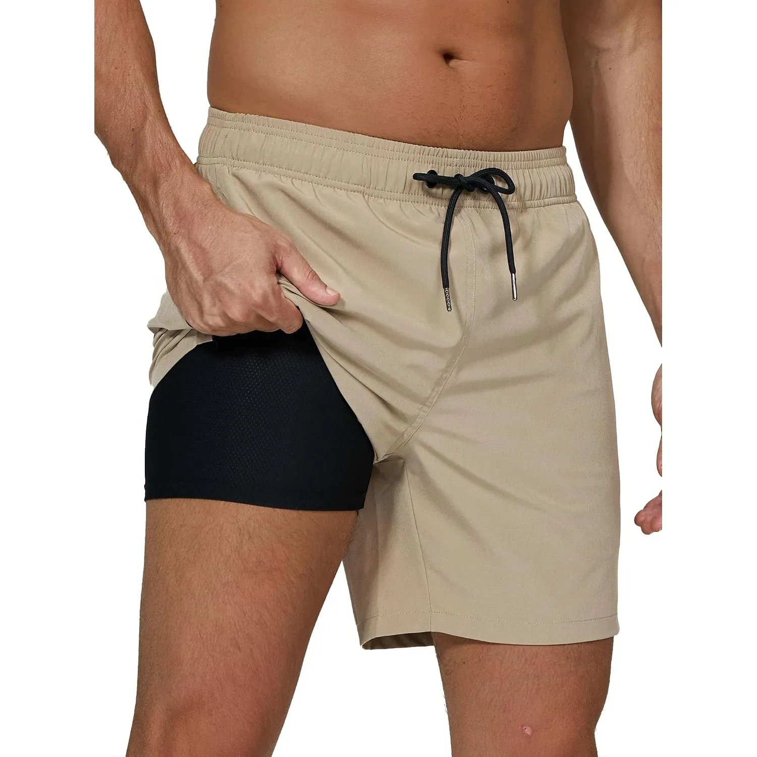 Arcweg Badehose für Herren mit Kompression Liner 2 in 1 Atmungsaktiv Badeshorts Männer Elastisch Trainingsshorts Verste…