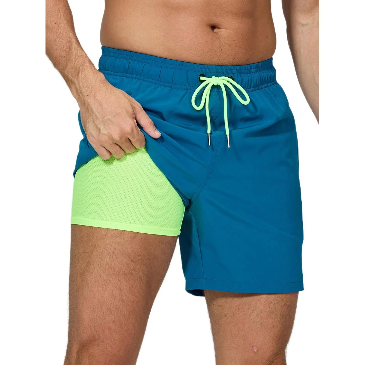 Arcweg Badehose für Herren mit Kompression Liner 2 in 1 Atmungsaktiv Badeshorts Männer Elastisch Trainingsshorts Verste…