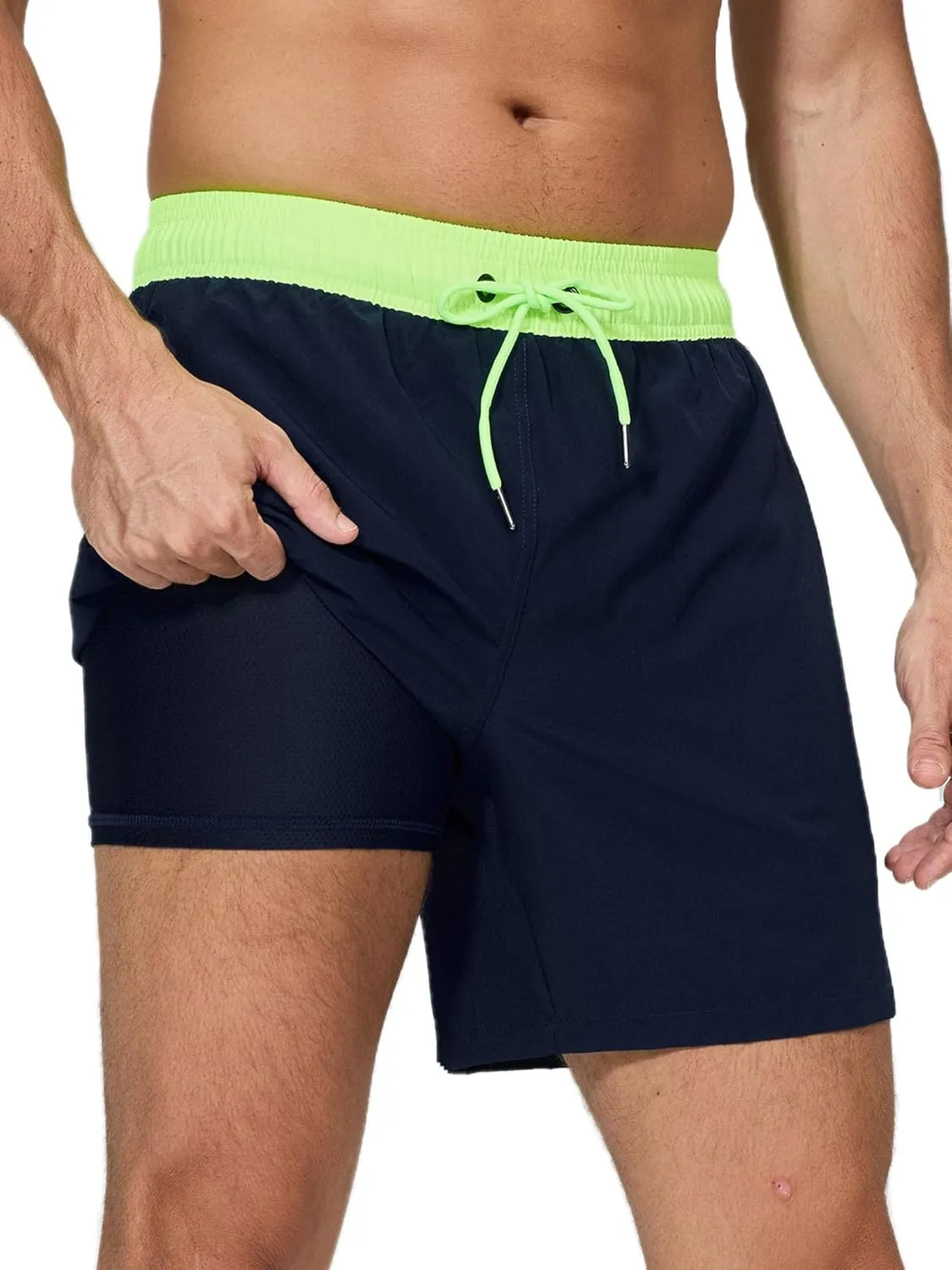 Arcweg Badehose für Herren mit Kompression Liner 2 in 1 Atmungsaktiv Badeshorts Männer Elastisch Trainingsshorts Verste…