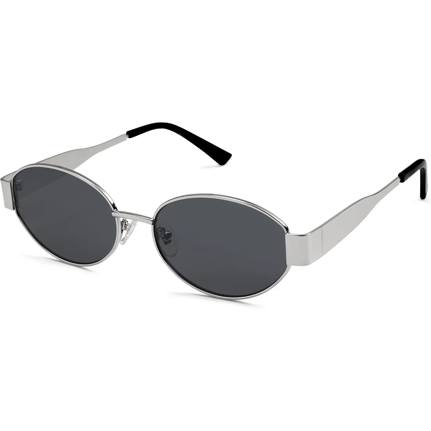 SOJOS Retro Sonnenbrille Damen Herren Oval Metal Trendy Classic UV400 Schutz Sonnenbrillen SJ1217