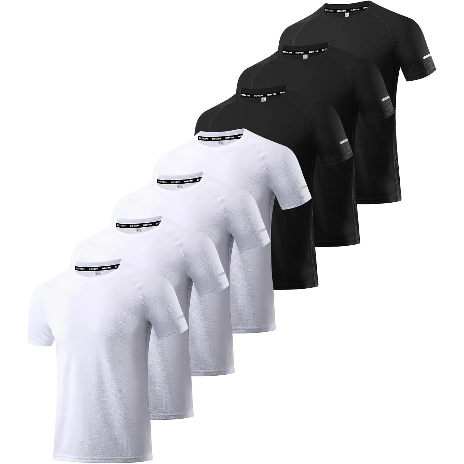 Boyzn 1, 3, 5 or 7er Pack Sport Tshirts Herren Kurzarm T-Shirts Funktionsshirt Laufshirt Schnelltrocknend Atmungsaktive…