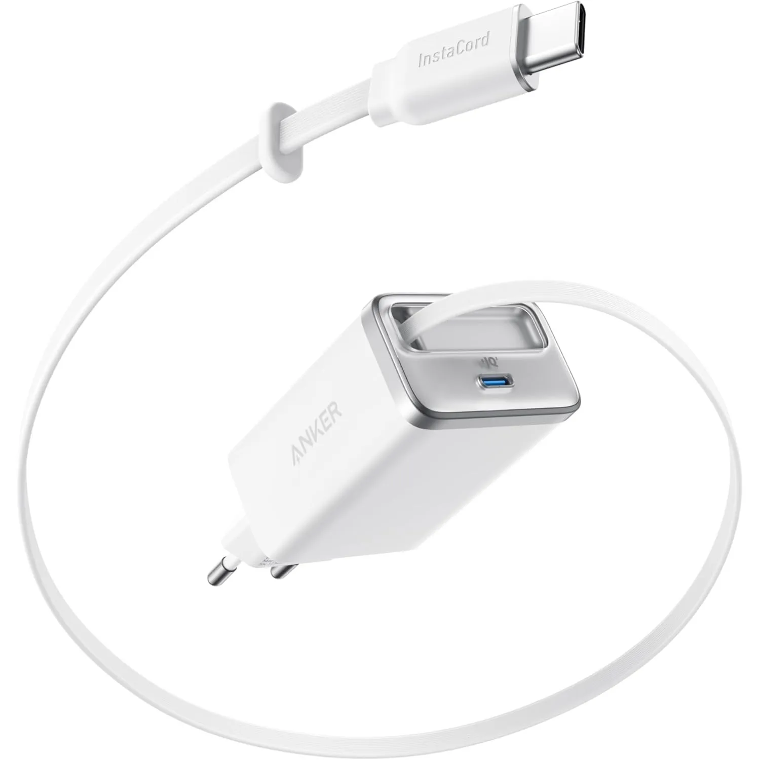 Anker Nano USB C Ladegerät, 35W Max, kompaktes Netzteil, 2 Anschlüsse, Strapazierfähiges & integriertes Anker InstaCord…