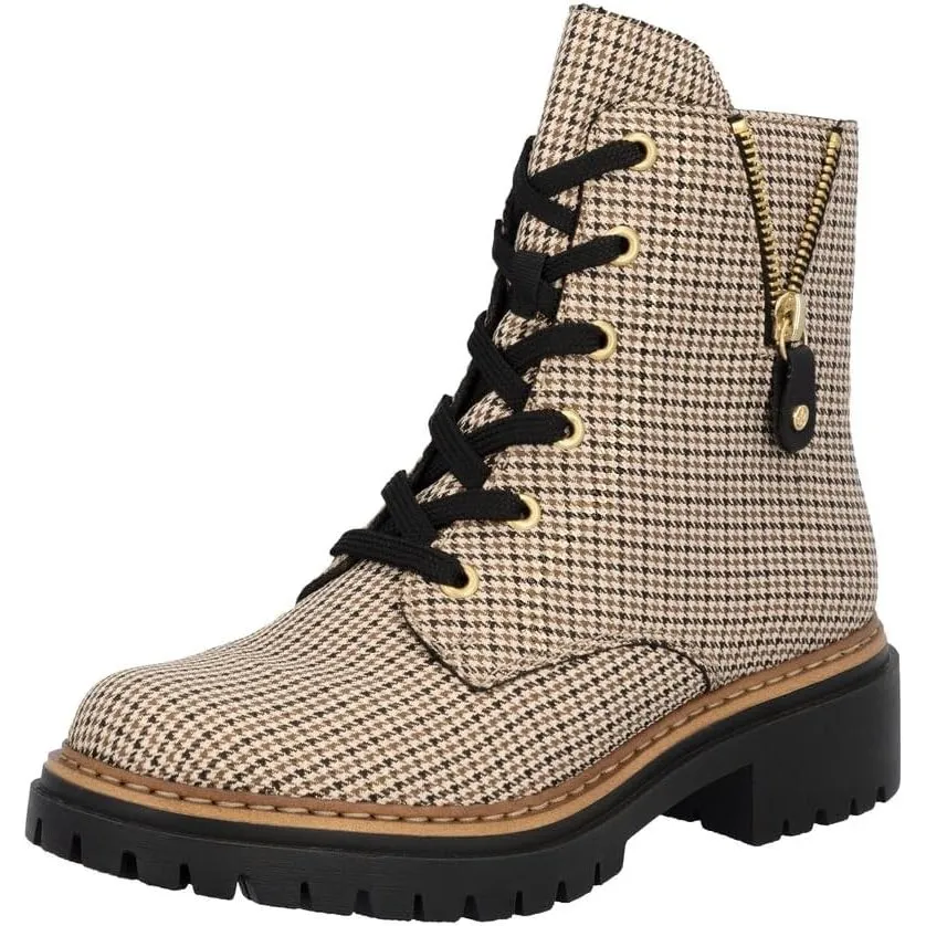 Rieker 72617-00 Damen Schnürboot Synthetik schwarz/Leo schwarz/Leo