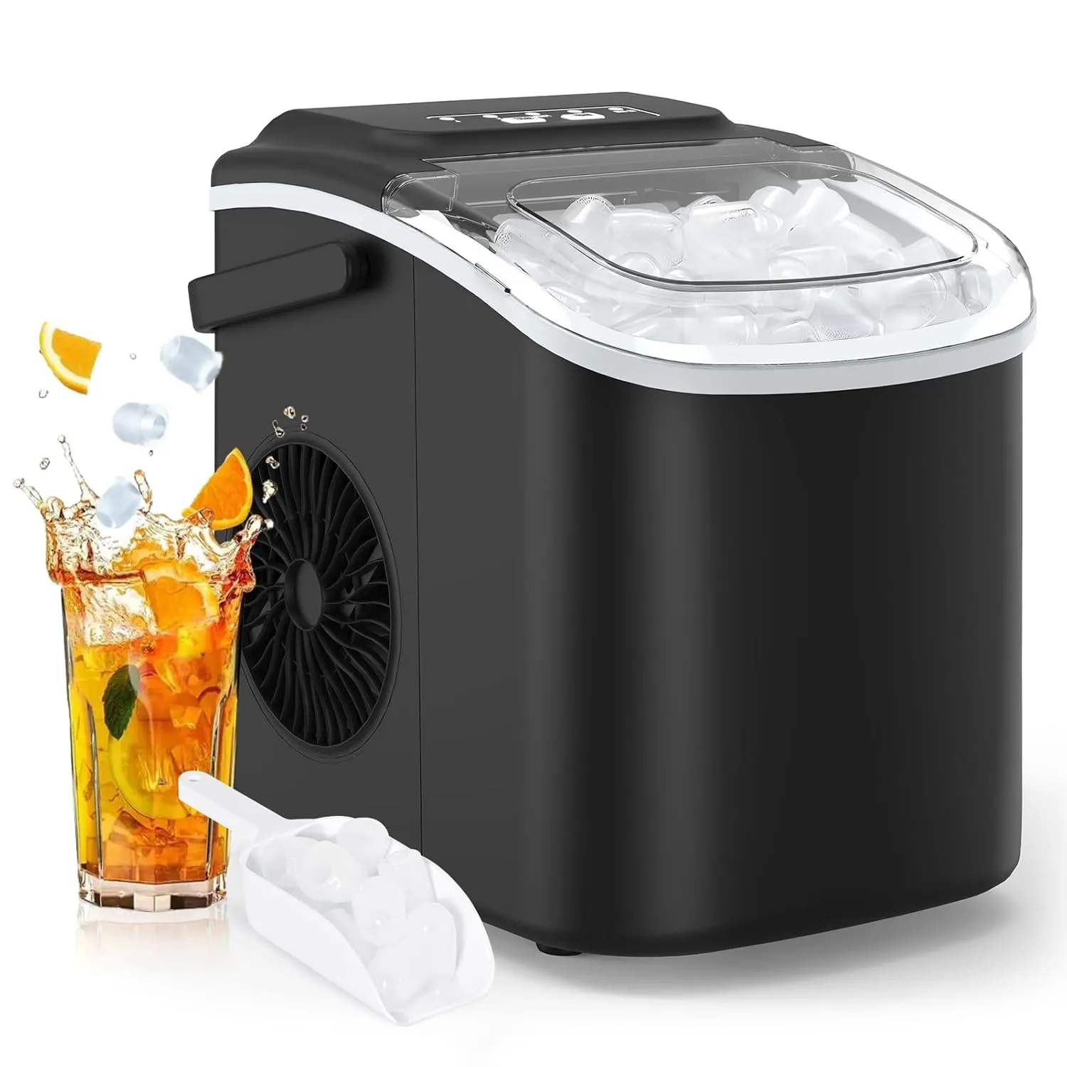 PALINTH Eiswürfelmaschine, Eiswürfelbereiter 9 Würfel in 6 Minuten fertig, Selbstreinigende Kleine Eiswürfelmaschinen m…