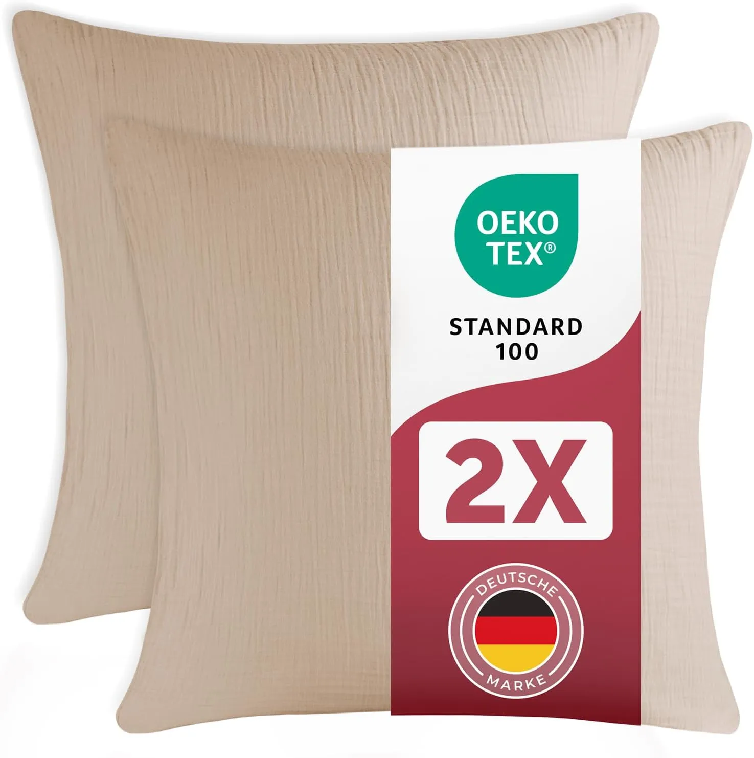 Blumtal Muslin Cushion Cover 80 x 80 cm Set of 2 Oeko-Tex Certified Muslin Cushion Cover Made of 100% Cotton Extra Soft…