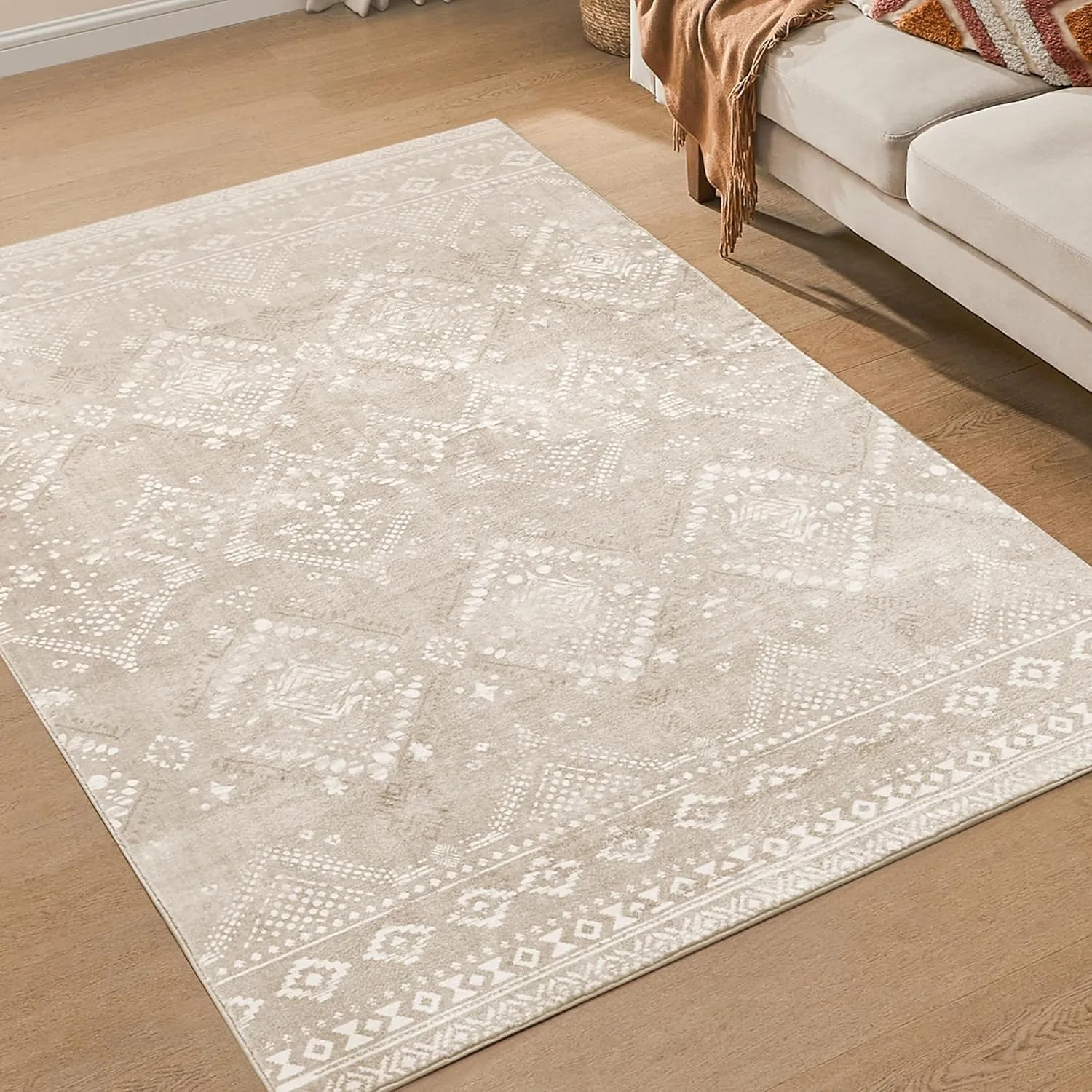 SONGMICS Home Wohnzimmerteppich, Waschbar, rutschfest, 200 x 140 x 0,6 cm