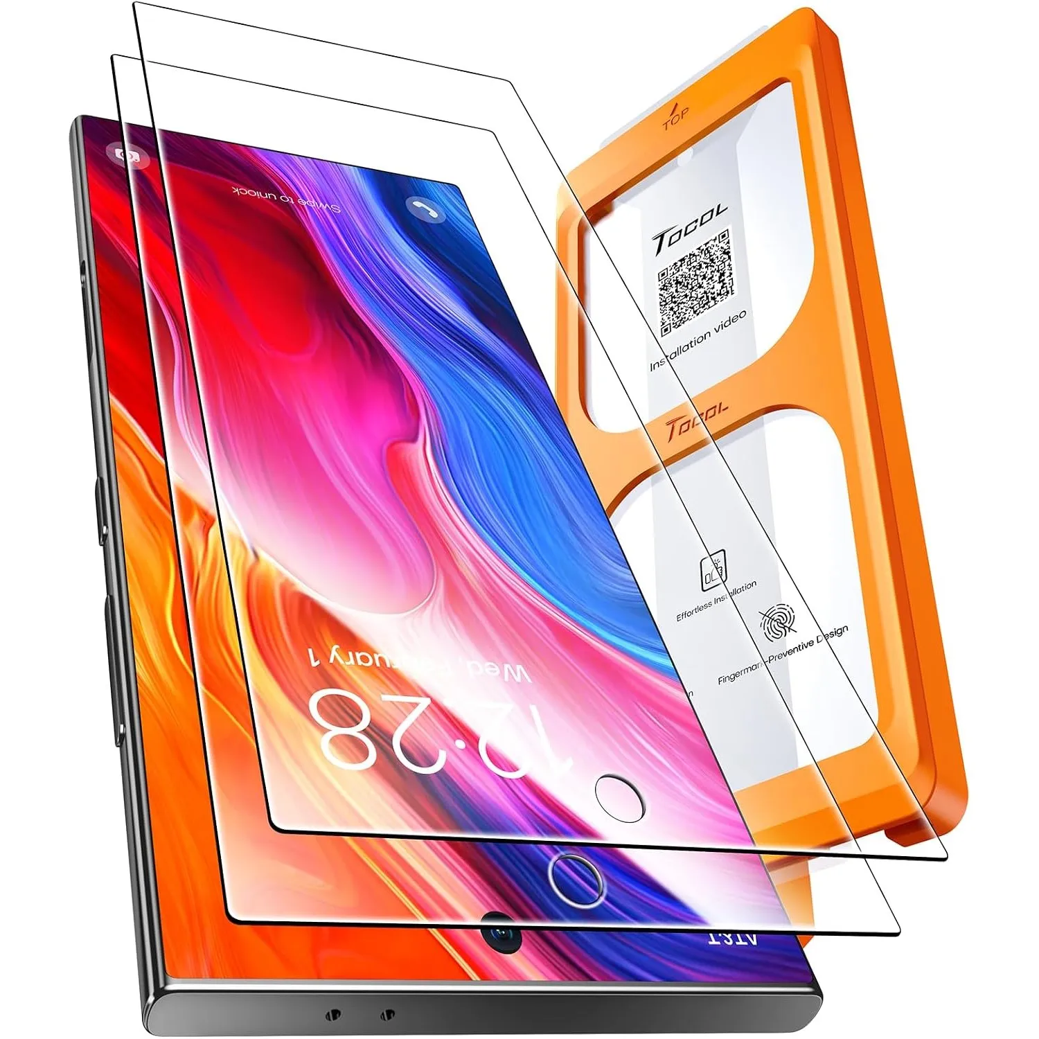 TOCOL für Samsung Galaxy S24 Ultra für Panzerglas Einfache Montage