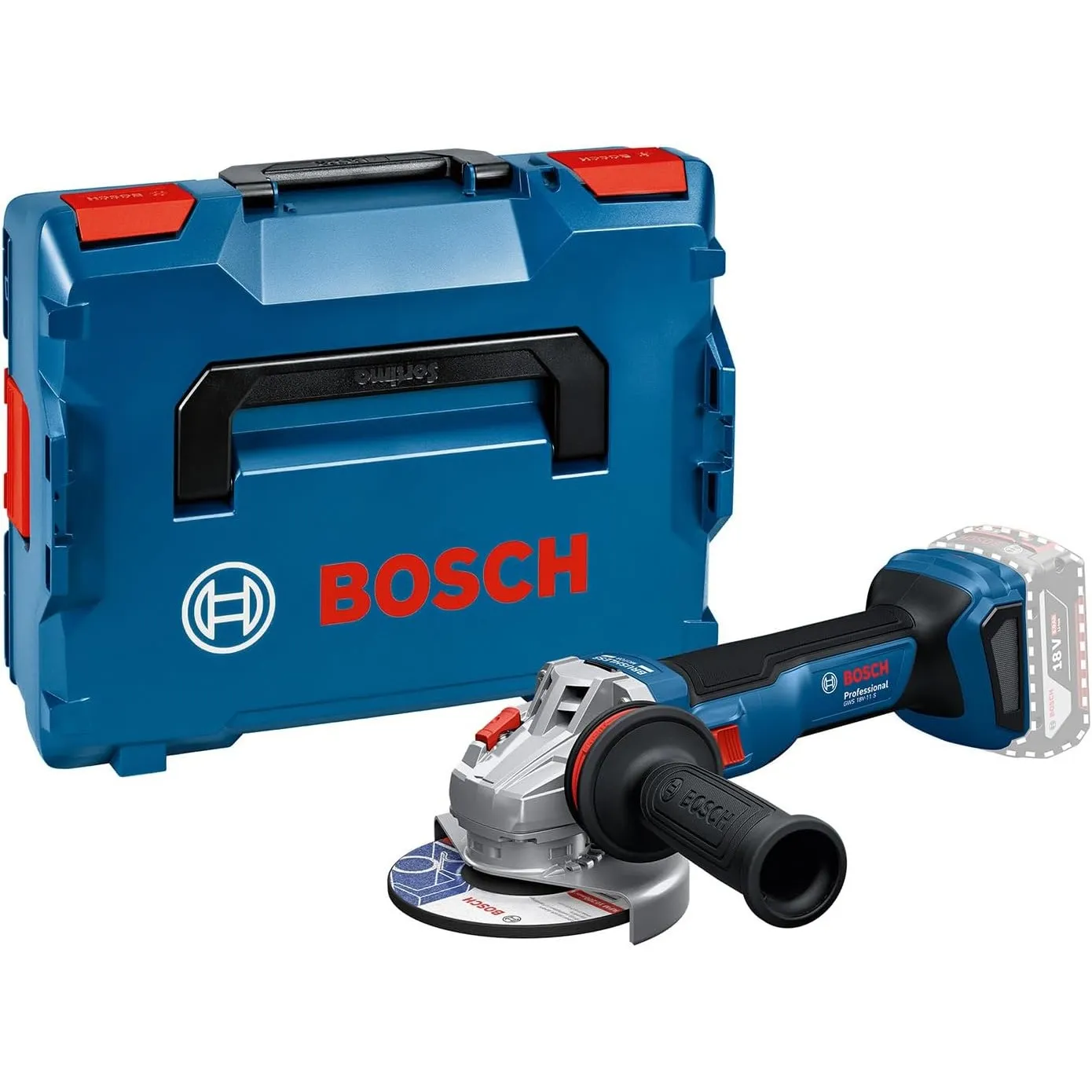 Bosch PRO 18V System Akku-Winkelschleifer GWS 18V-11 S (Scheibendurchmesser 125 mm, inkl. L-BOXX)