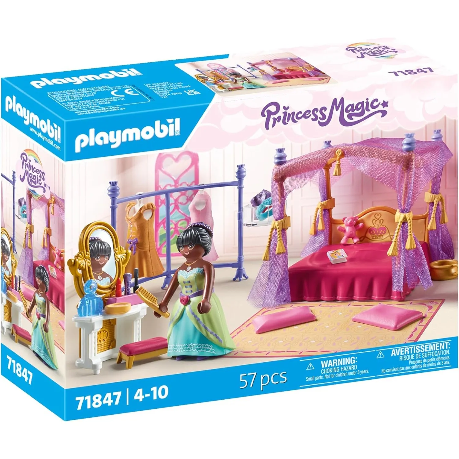 PLAYMOBIL | Princess Magic | Prinzessinnen-Schlafzimmer mit Ankleide | Prinzessinnen Spielset | Märchen Spielzeug für K…