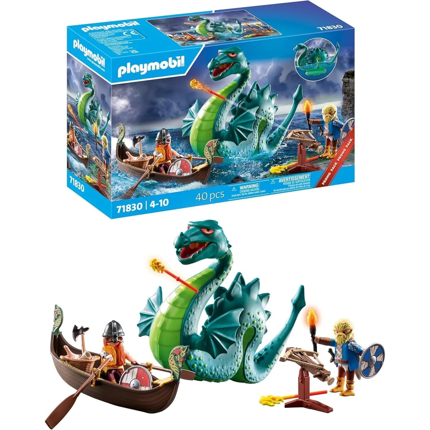 PLAYMOBIL | Wikinger mit Seeungeheuer | Lernspielzeug ab 4 Jahren | Fantasievolles Spielzeug | Drachenfigur & Wikingers…