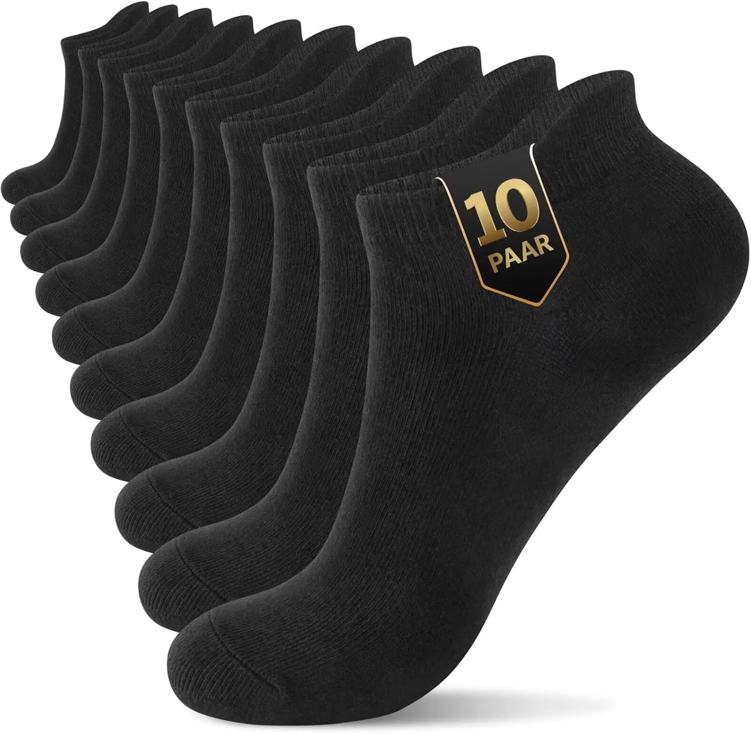 YouShow Trainer Socks Men Women 10 Pairs Organic Cotton Short Socks Ankle Socks Half Socks Unisex Socks Solid Black Whi…