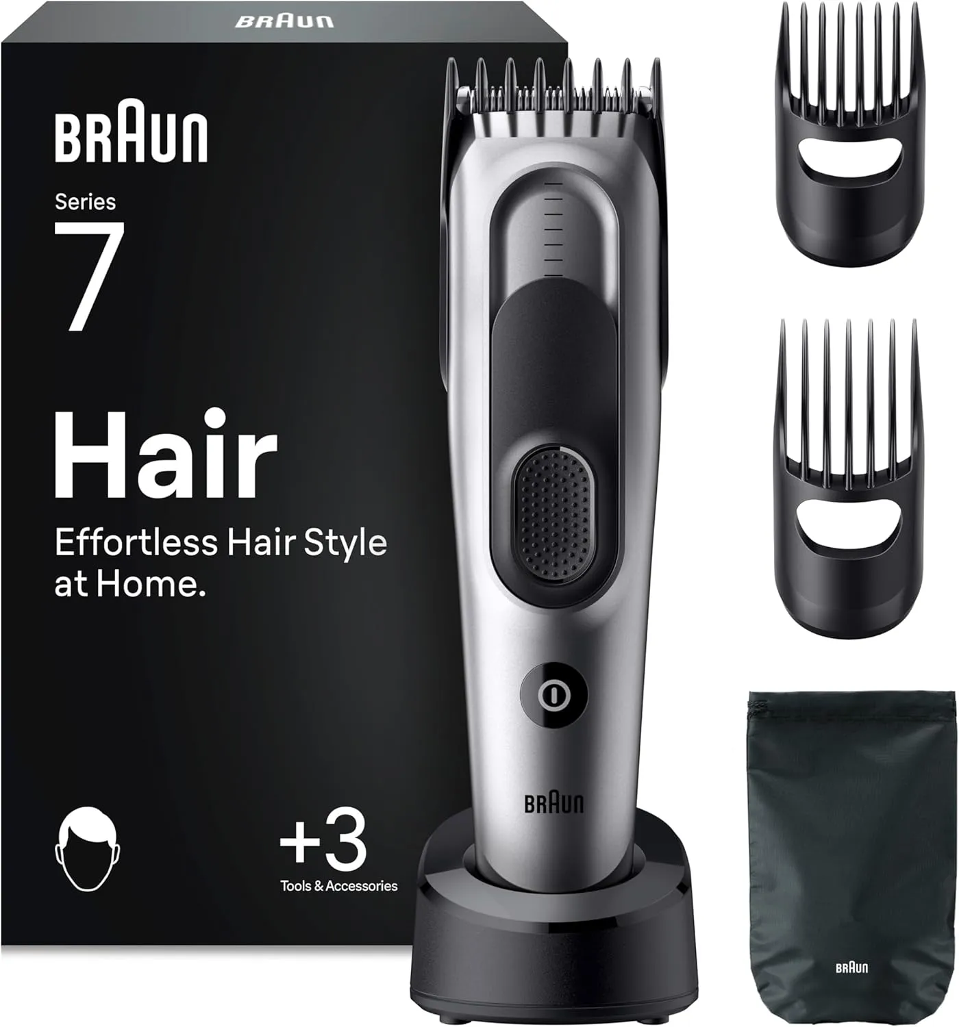 Braun Haarschneider Series 7, Haarschneidemaschine und Rasierapparat für Herren, Haartrimmer mit Ultrascharfer Klingen,…