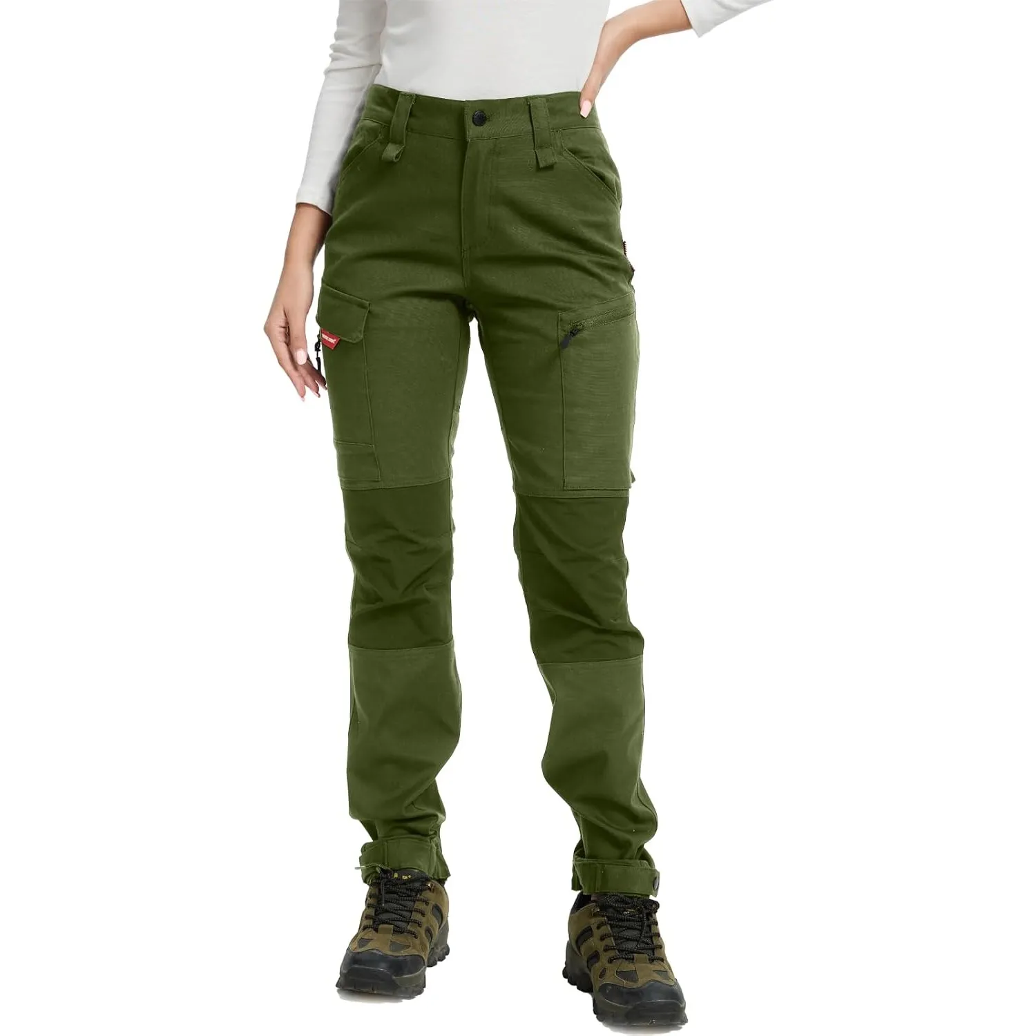 WORK IDEA Damen Wanderhose aus Baumwolle, Stretch-Slim Fit, wasserabweisend, verstellbare Hosenbeine, geeignet für Camp…