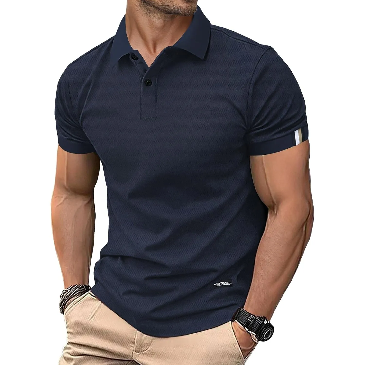 HMIYA Herren Poloshirt Kurzarm Männer Sommer Knopfleiste T-Shirts Basic Golf Polohemd