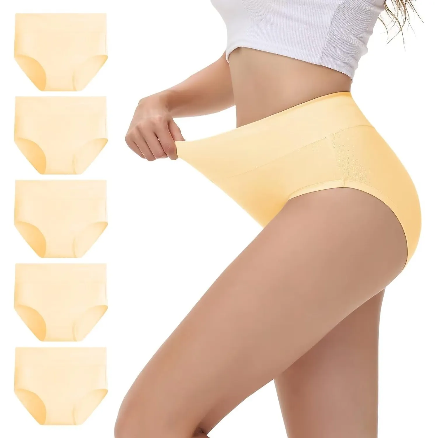NUOZA Unterhosen Damen Unterwäsche Frauen Baumwolle Hohe Taille 5er Pack